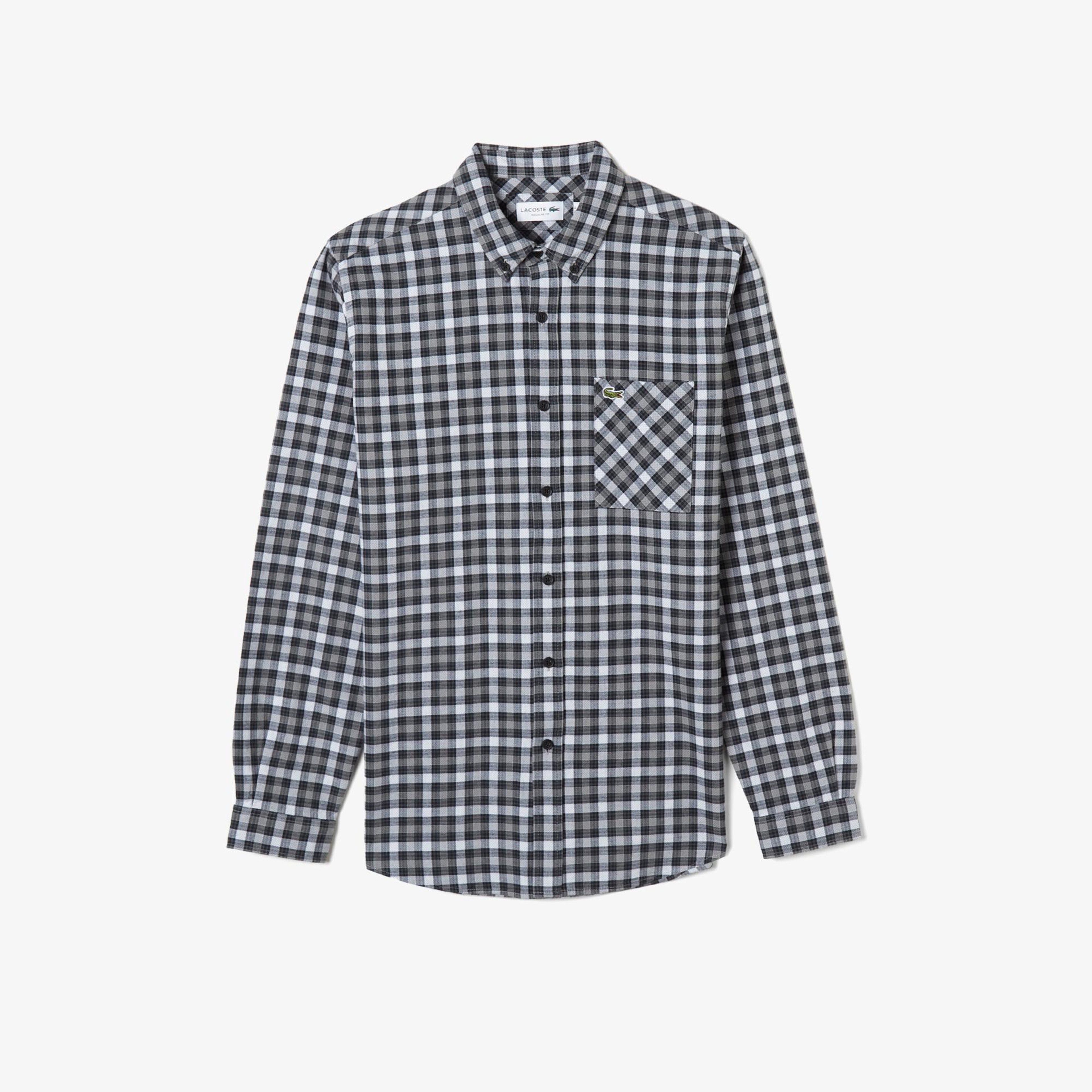 Lacoste Erkek Regular Fit Ekose Siyah Gömlek