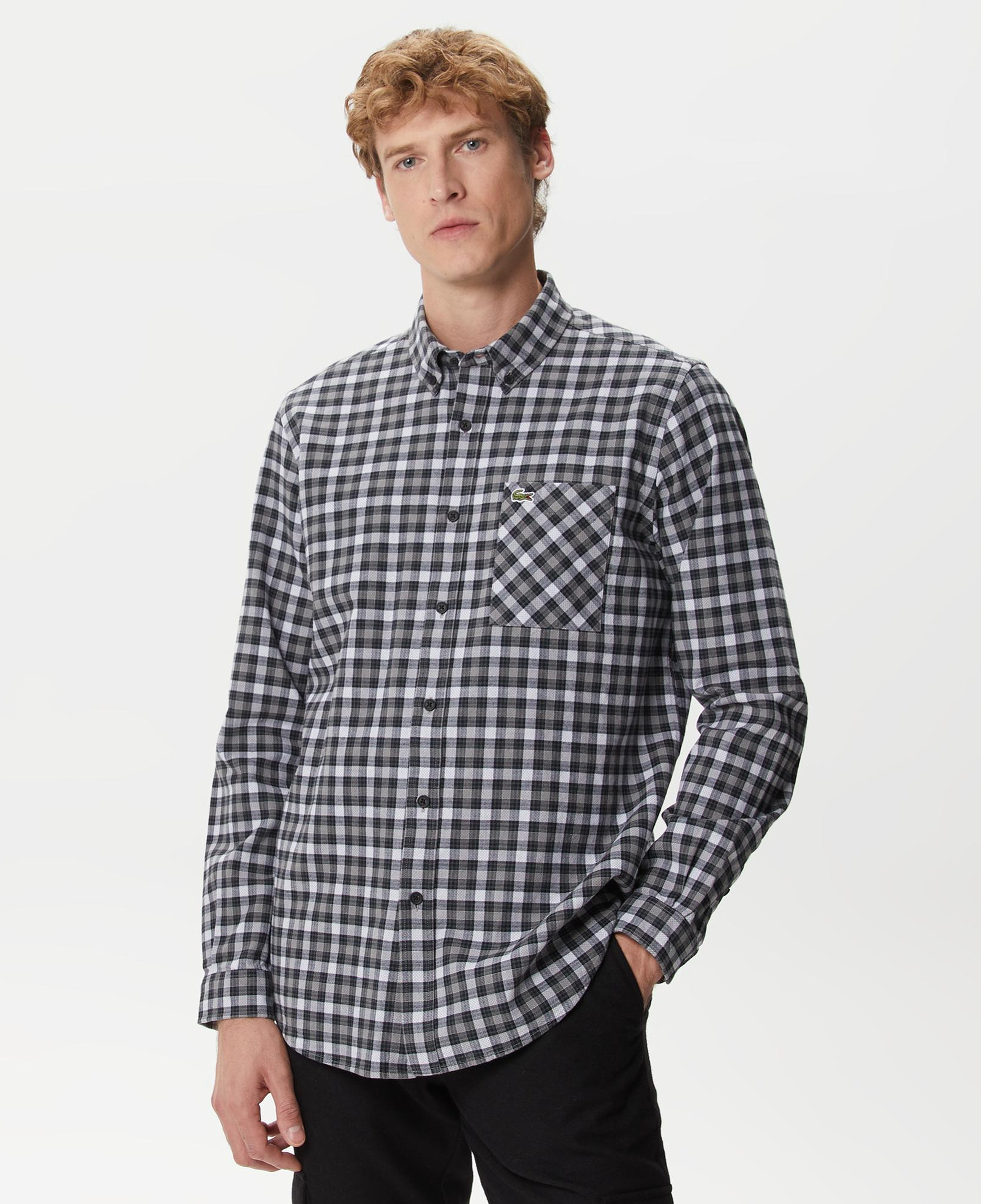 Lacoste Erkek Regular Fit Ekose Siyah Gömlek