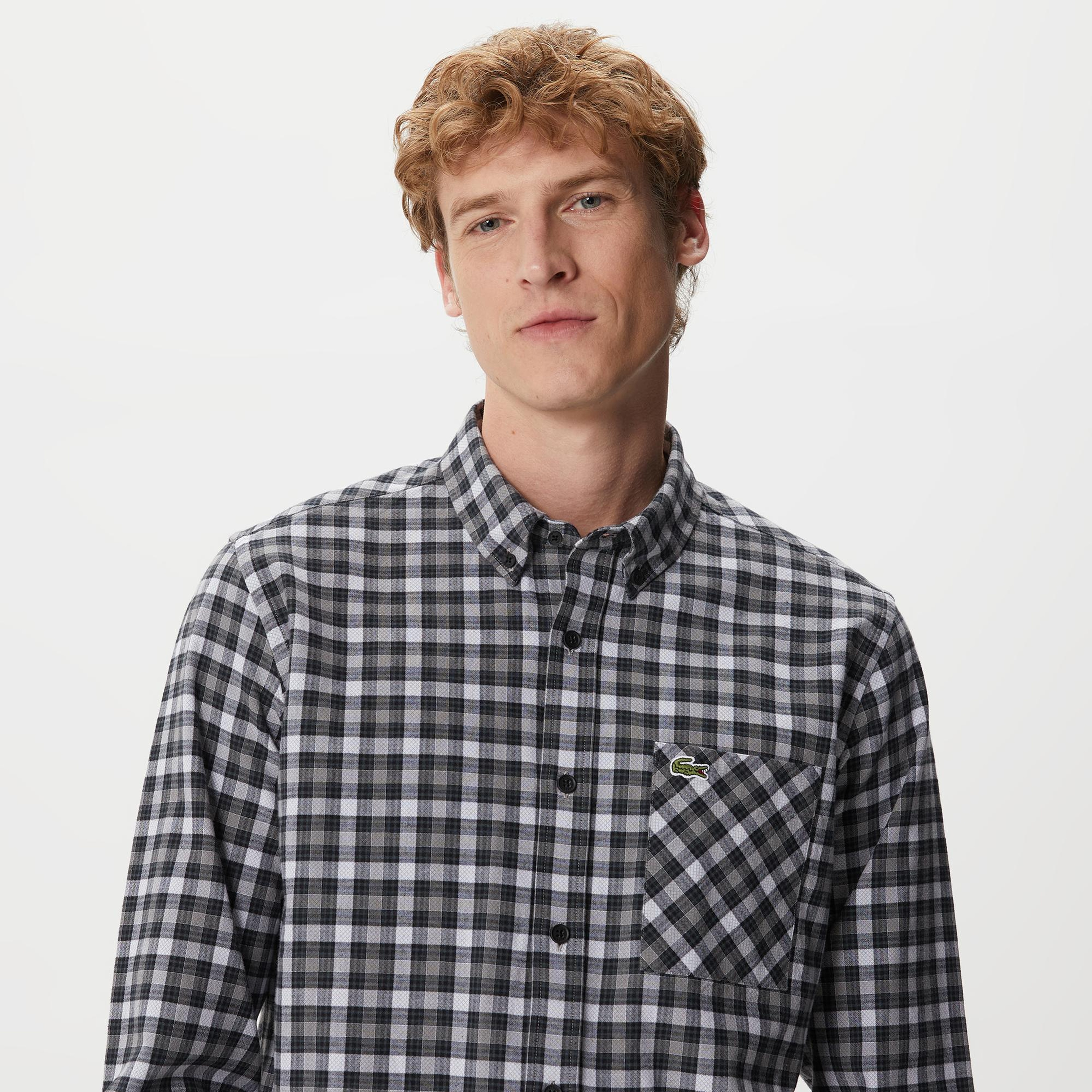 Lacoste Erkek Regular Fit Ekose Siyah Gömlek