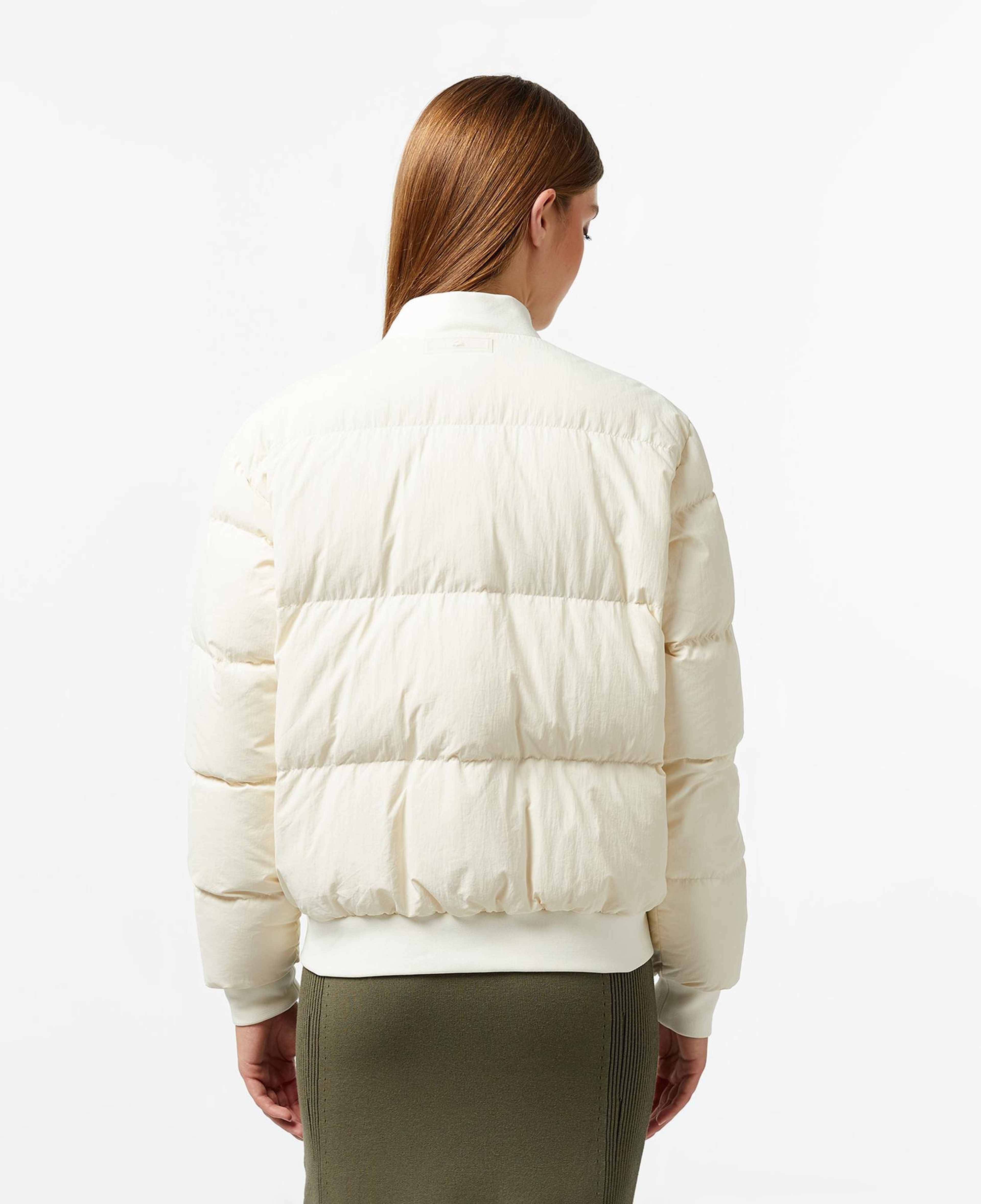 Lacoste Kadın Relaxed Fit Dik Yaka Krem Mont