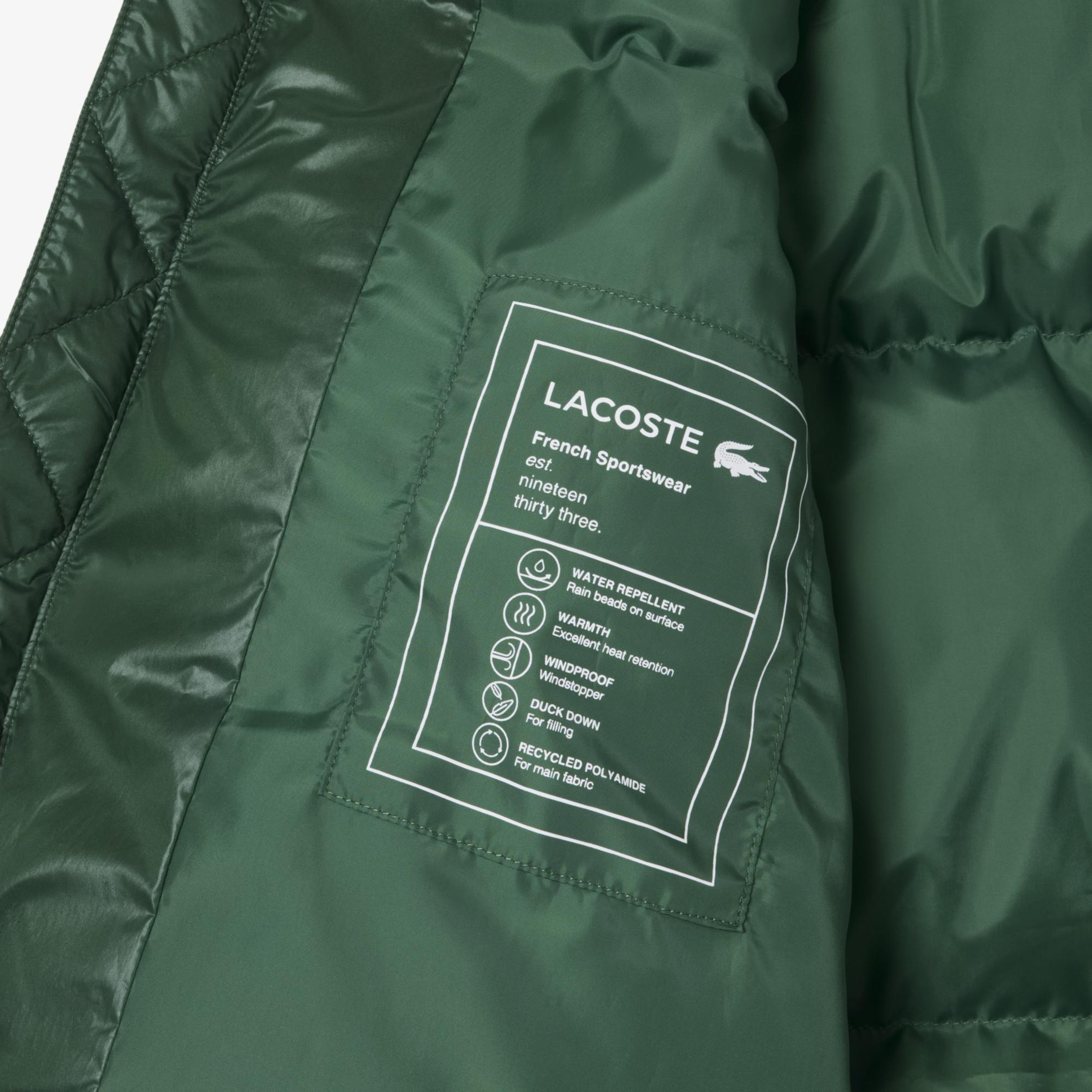 Lacoste Erkek Relaxed Fit Kapüşonlu Yeşil Mont