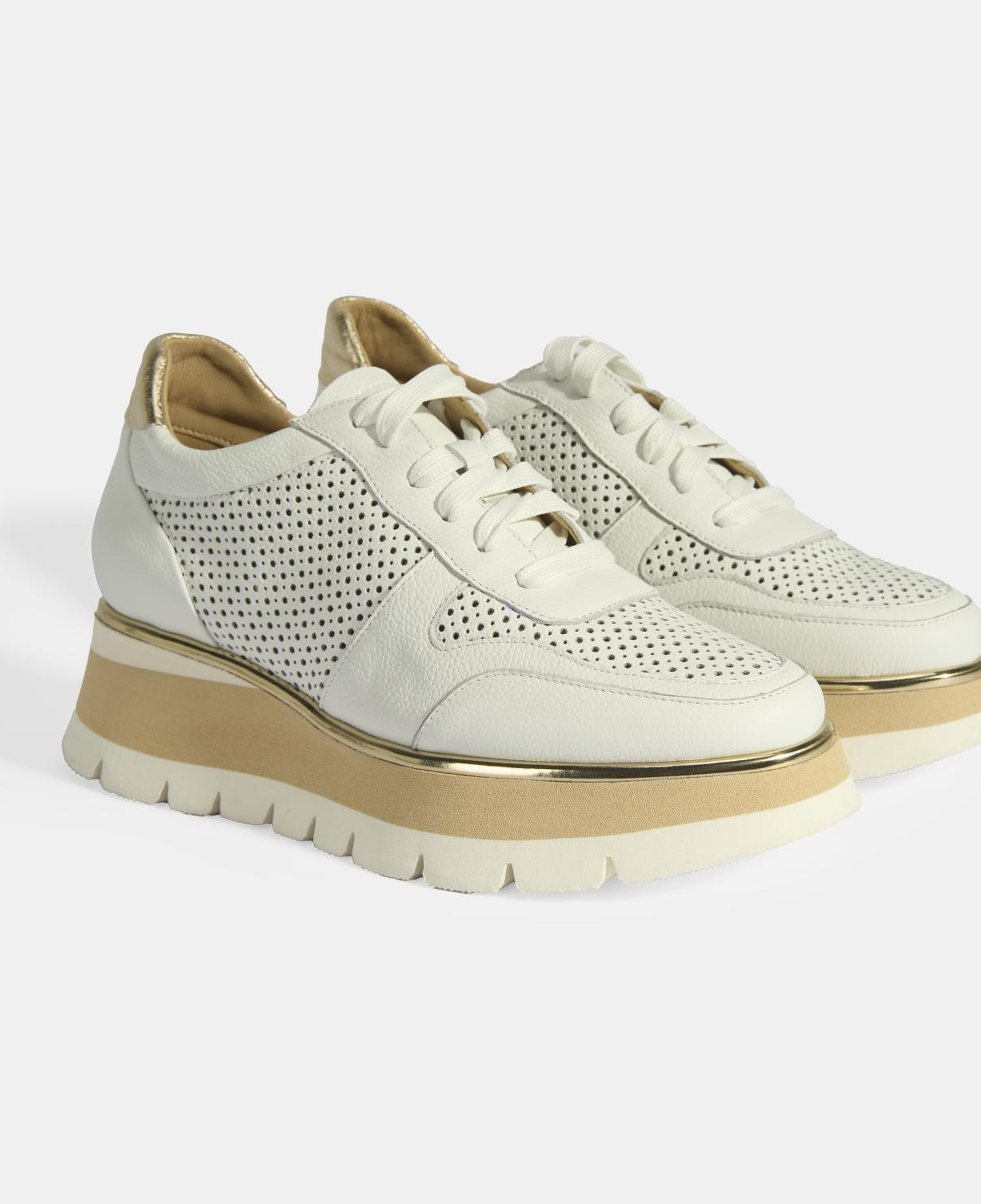 Luca Grossi Kadın Beyaz Bağcıklı Deri Spor Ayakkabı