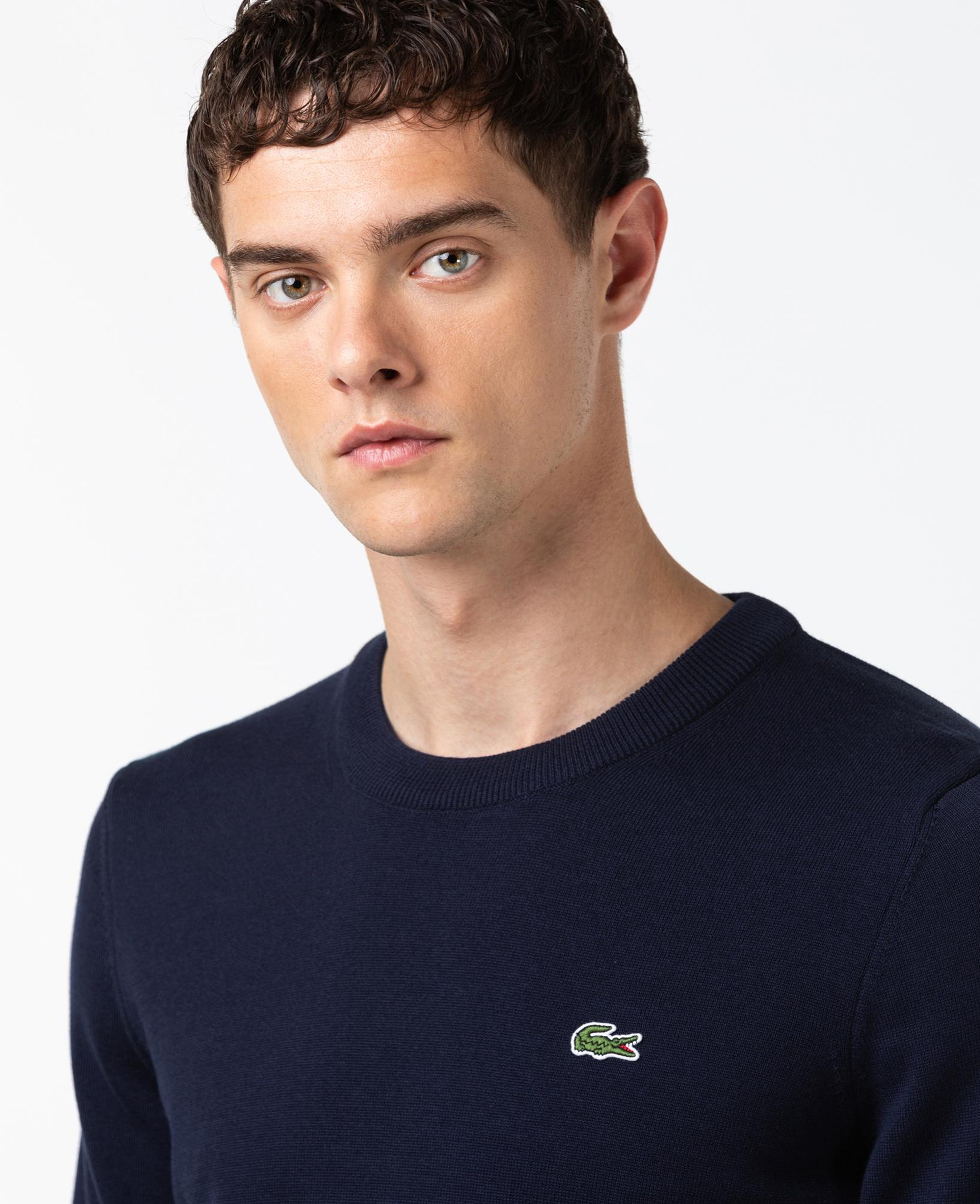 Lacoste Erkek Regular Fit Bisiklet Yaka Lacivert Kazak