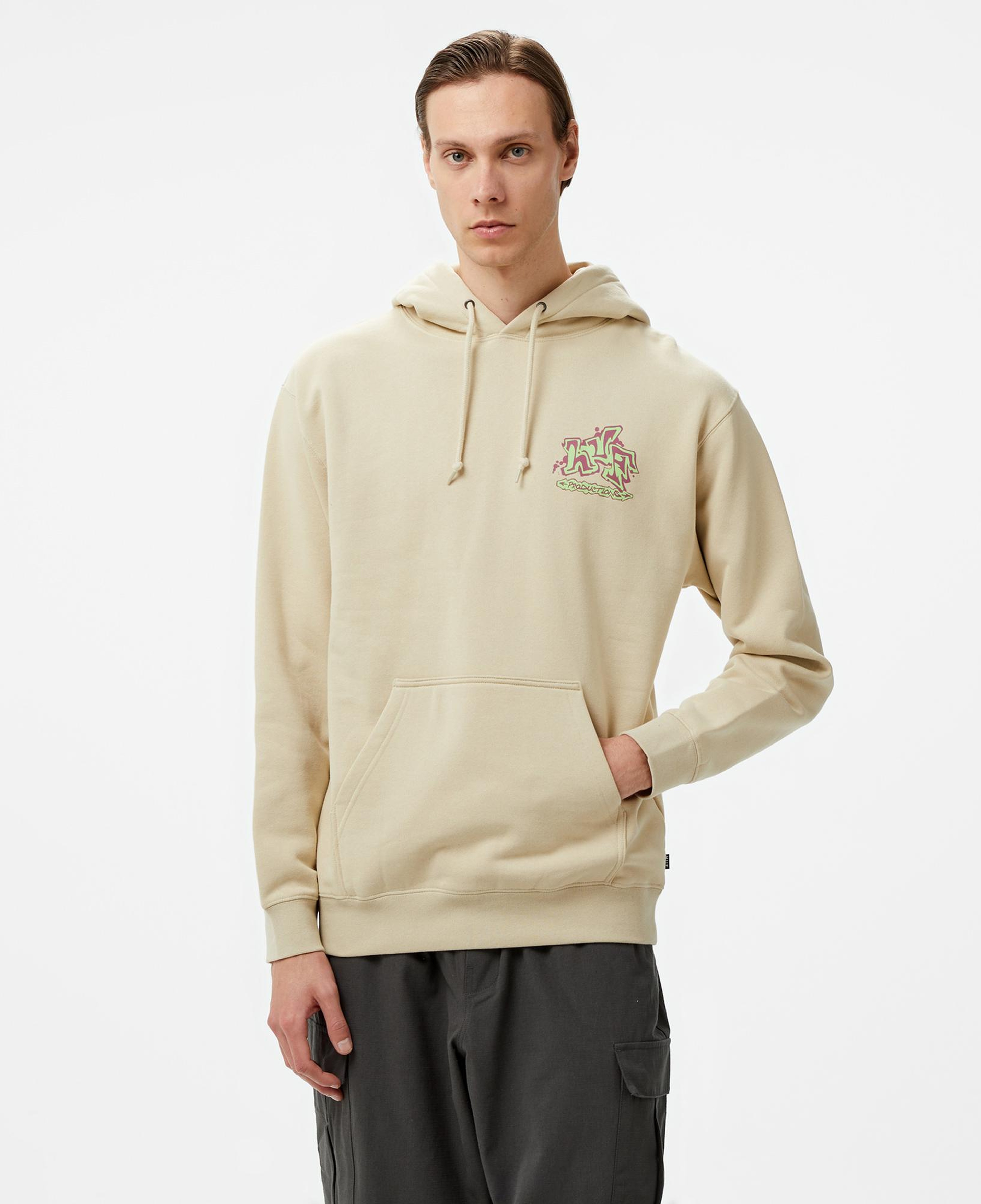 Huf Productions P/O Erkek Bej Hoodie
