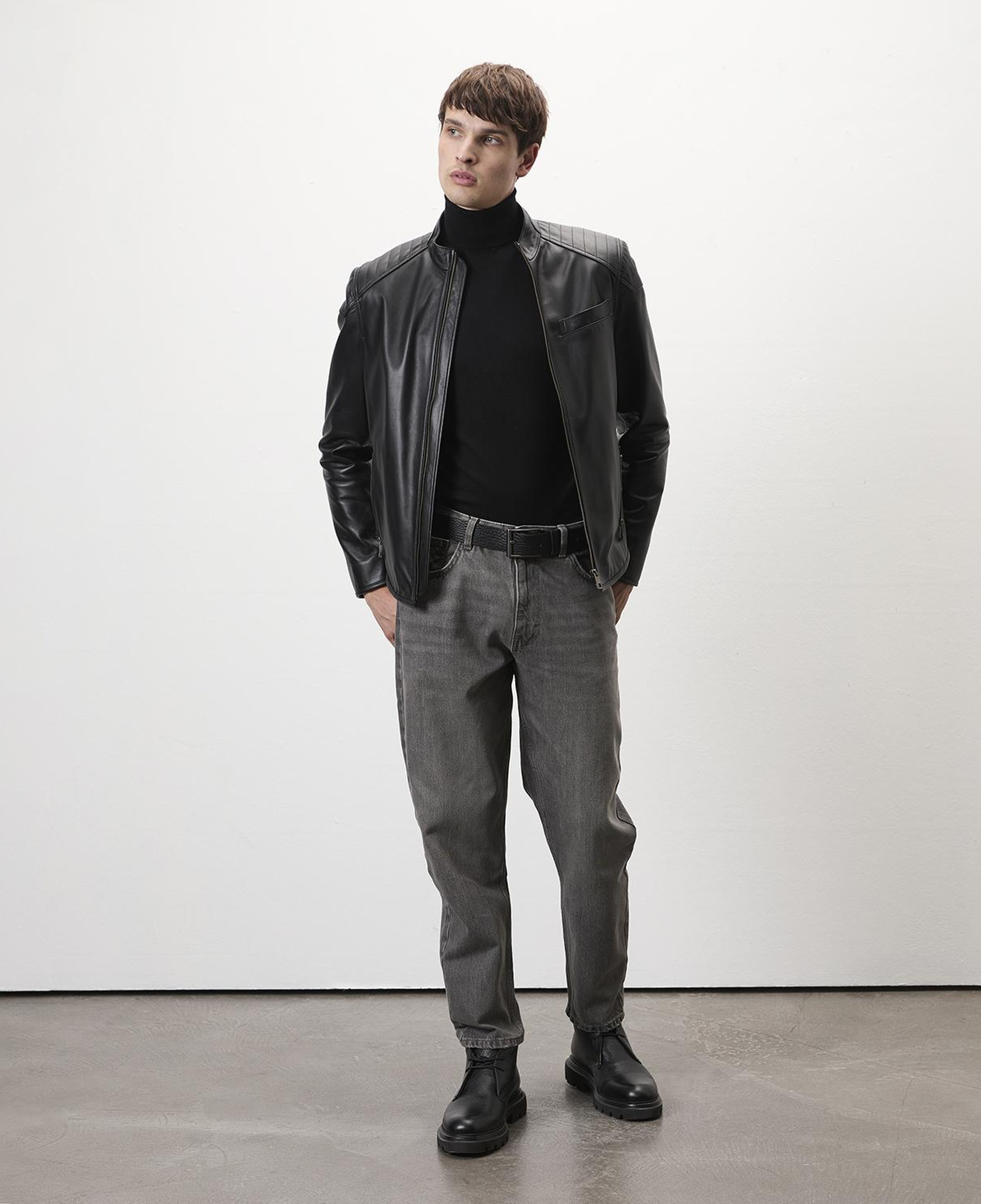 Dugan Siyah Erkek Deri Mont