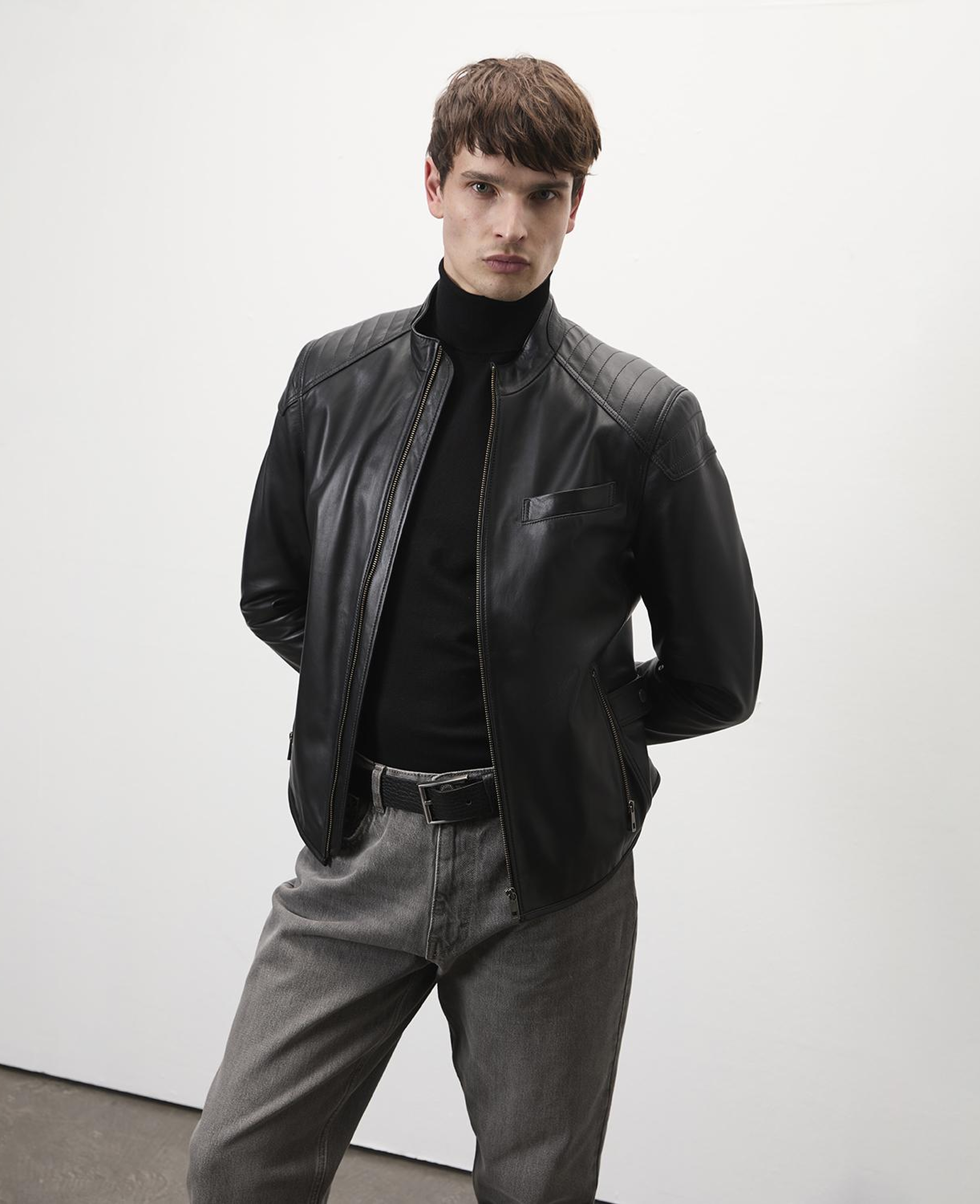 Dugan Siyah Erkek Deri Mont