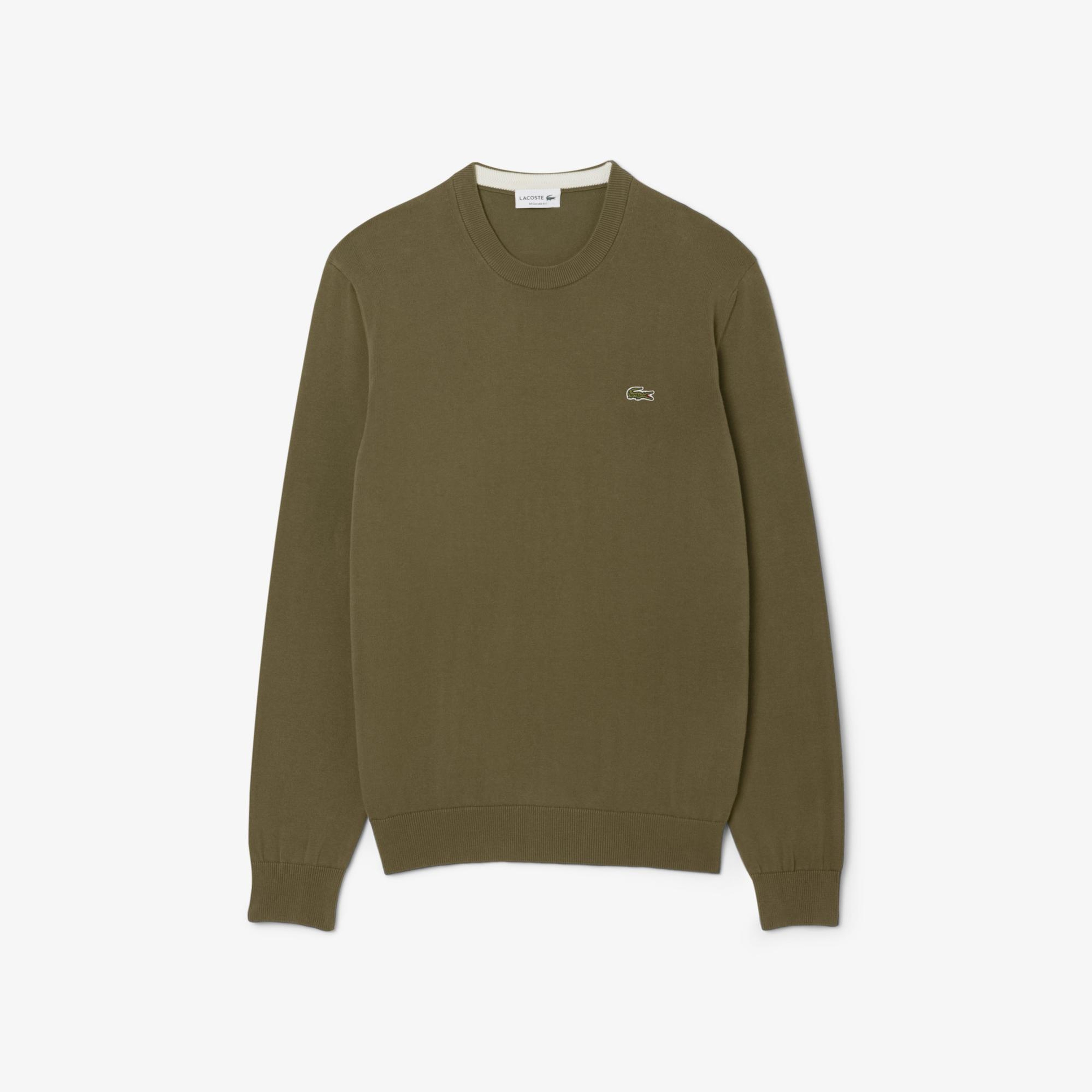 Lacoste Erkek Regular Fit Bisiklet Yaka Haki Kazak