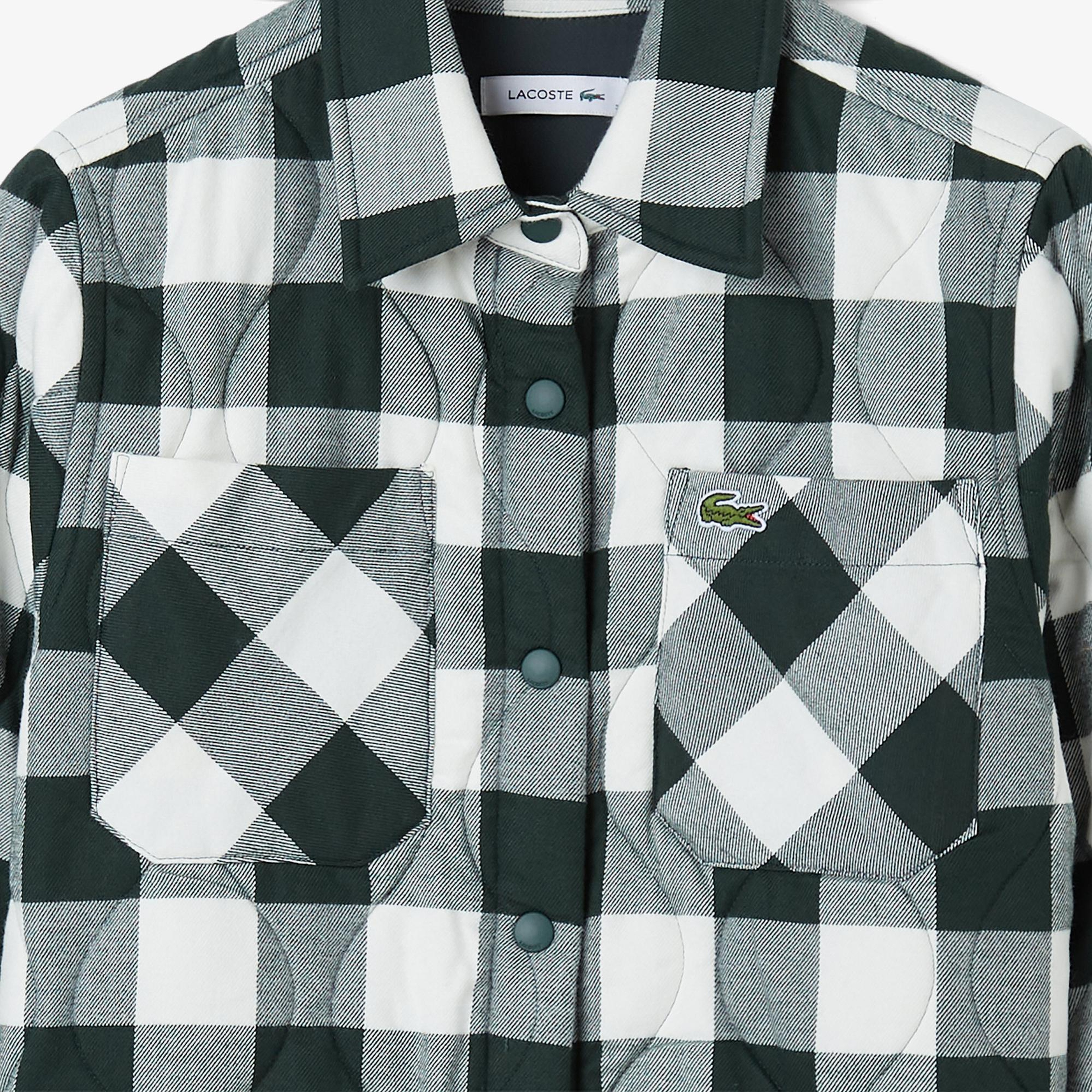 Lacoste Kadın Ekose Koyu Yeşil Gömlek