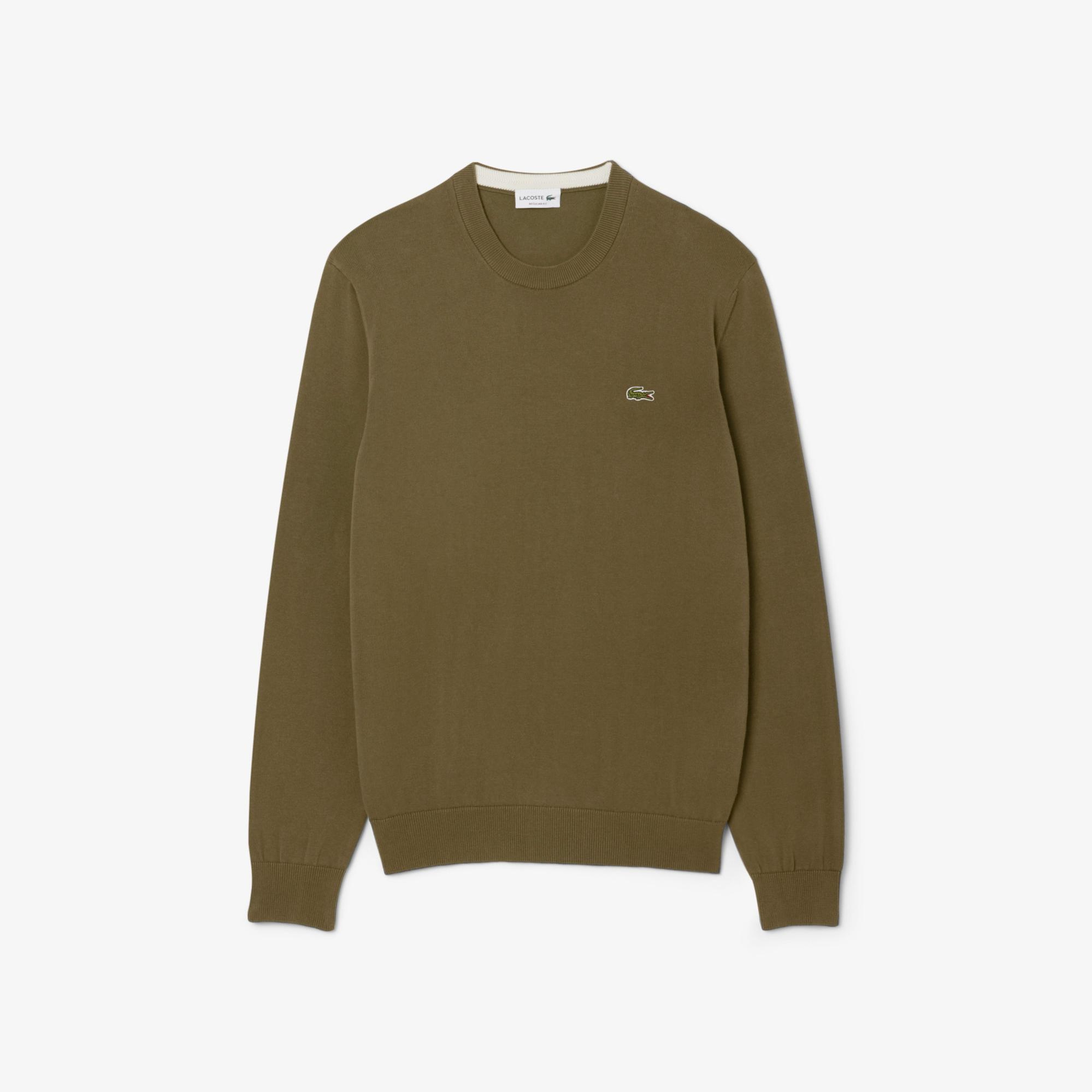 Lacoste Erkek Regular Fit Bisiklet Yaka Haki Kazak