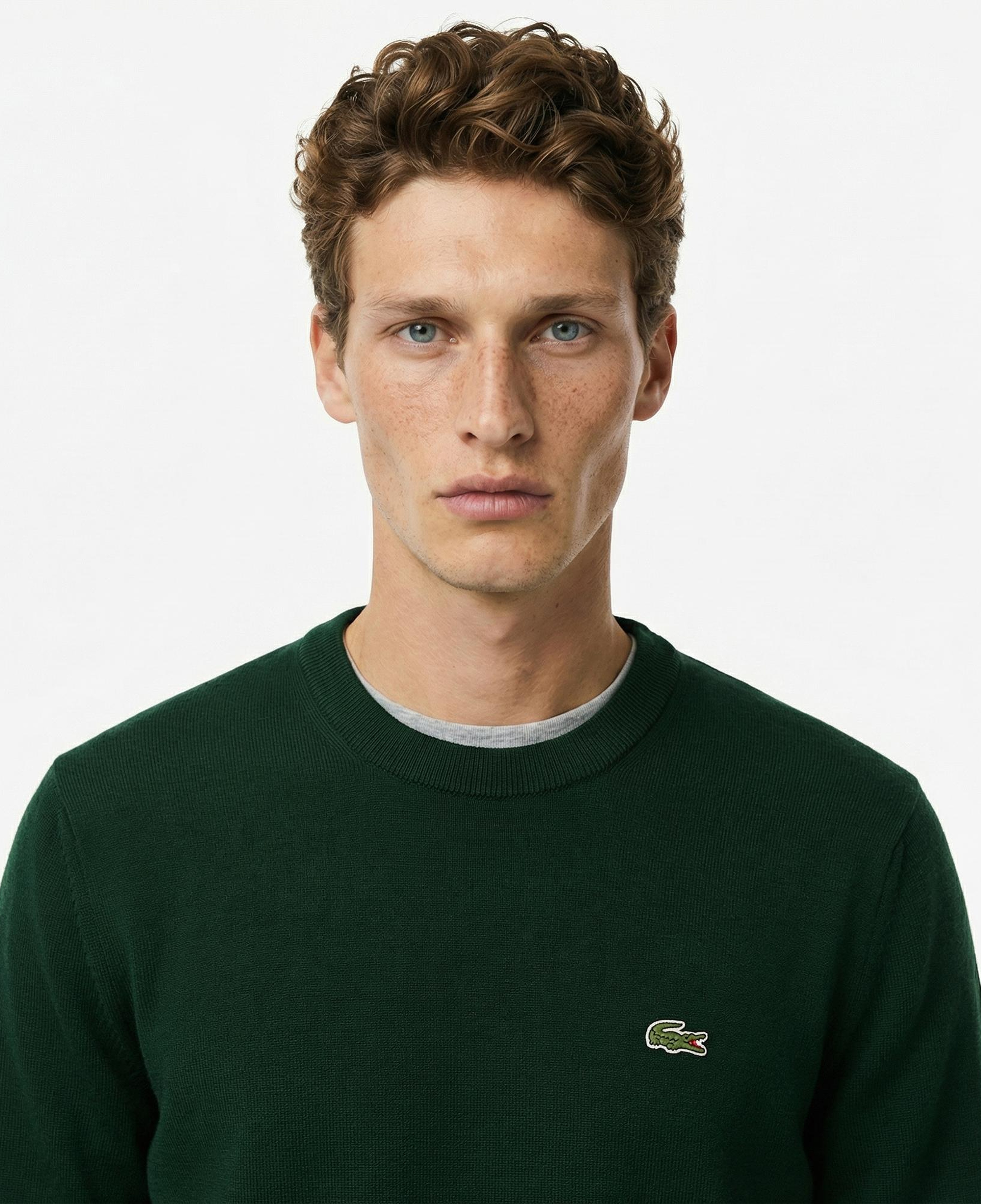 Lacoste Erkek Regular Fit Bisiklet Yaka Koyu Yeşil Kazak