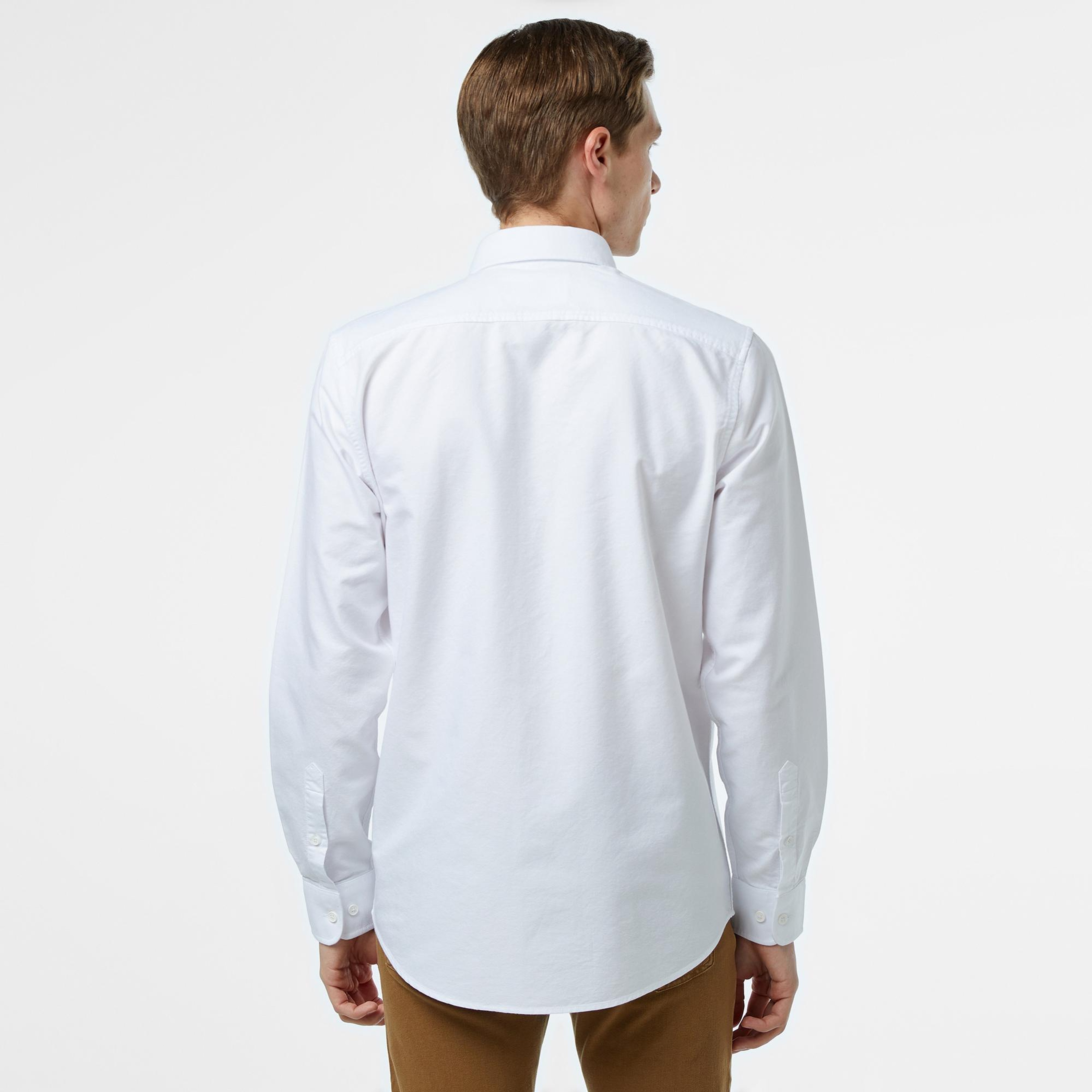 Lacoste Erkek Slim Fit Düğmeli Yaka Beyaz Gömlek