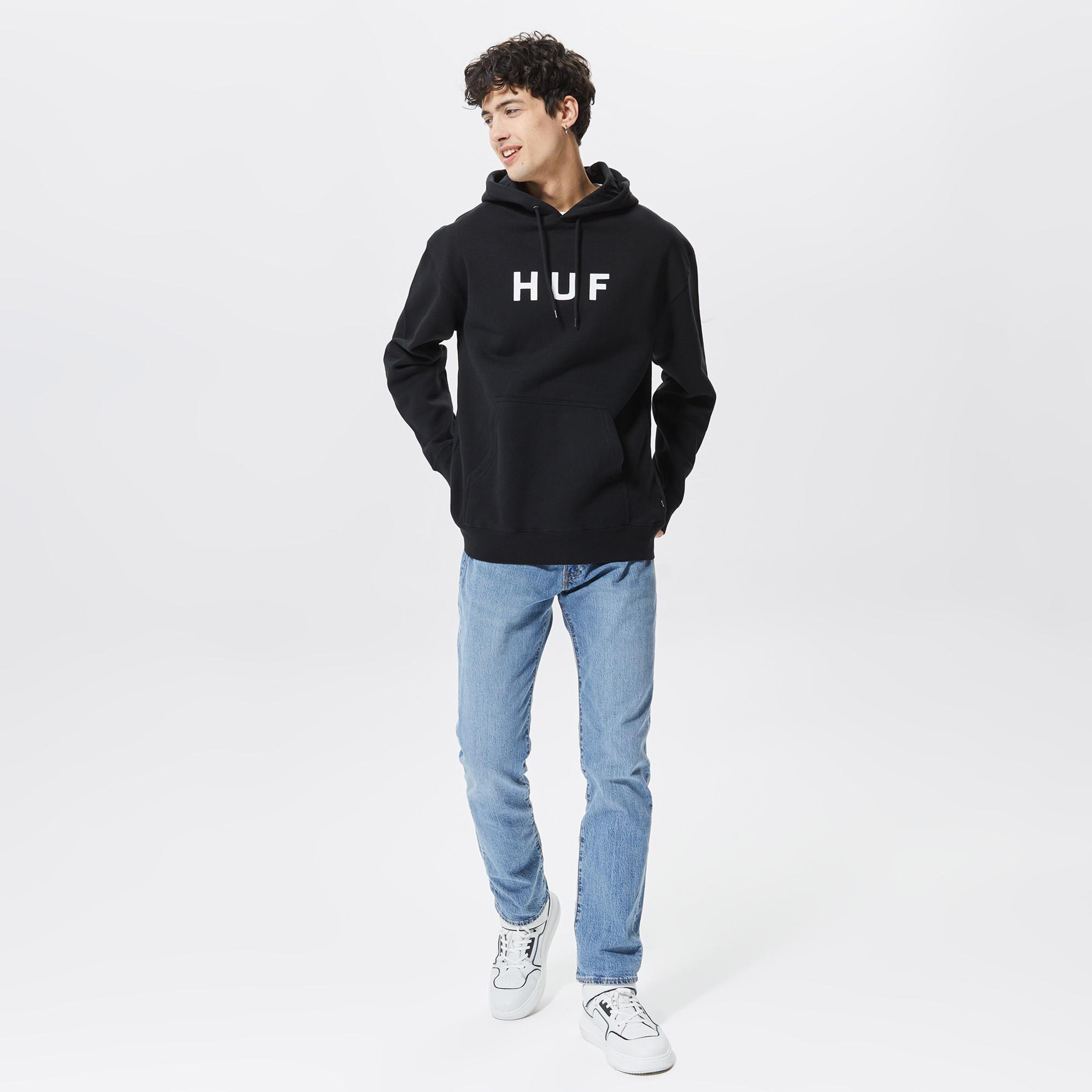 Huf Essentials Erkek Siyah Hoodie