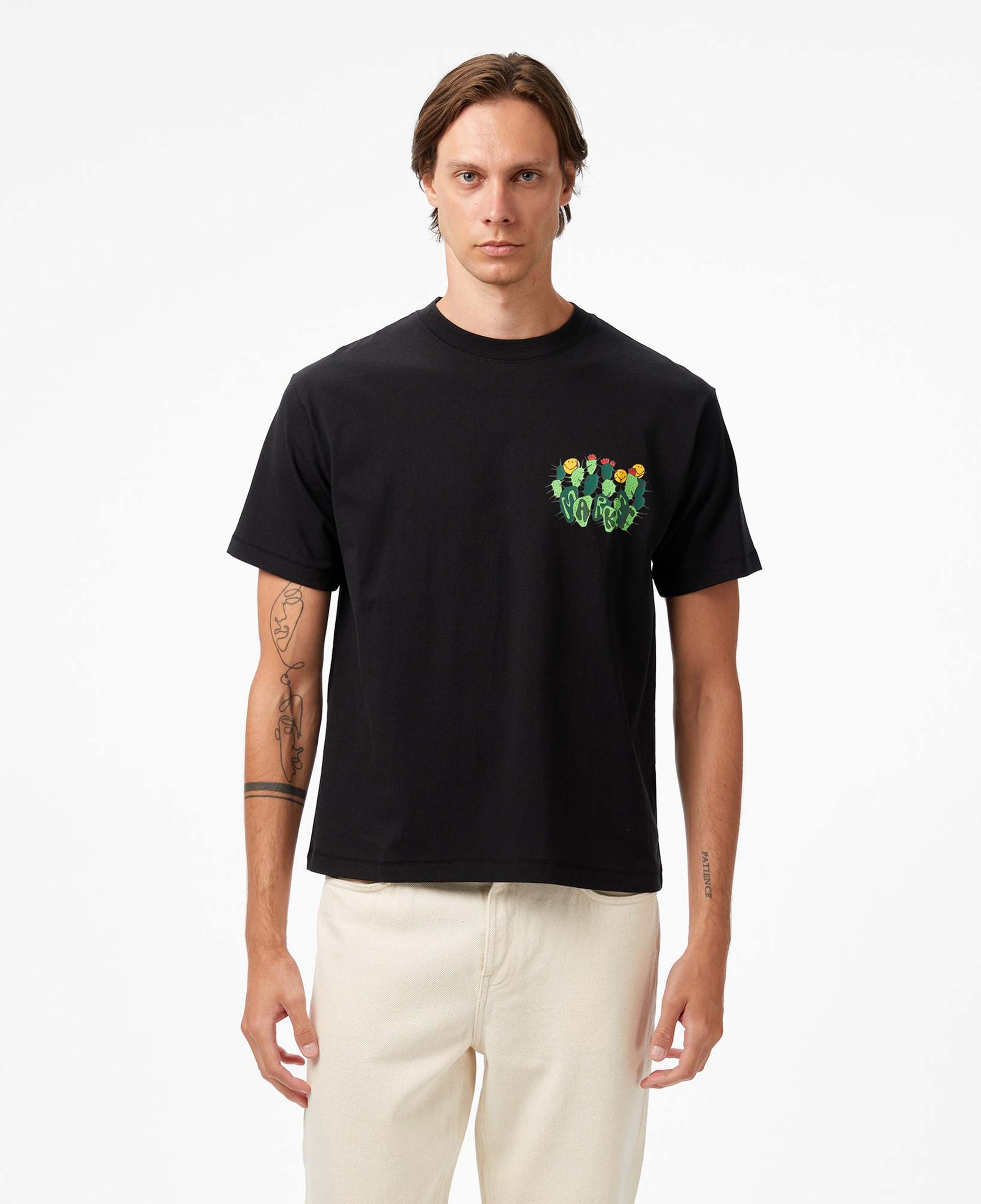 The Market 'Smiley Cactus Cropped' Erkek Siyah T-Shirt