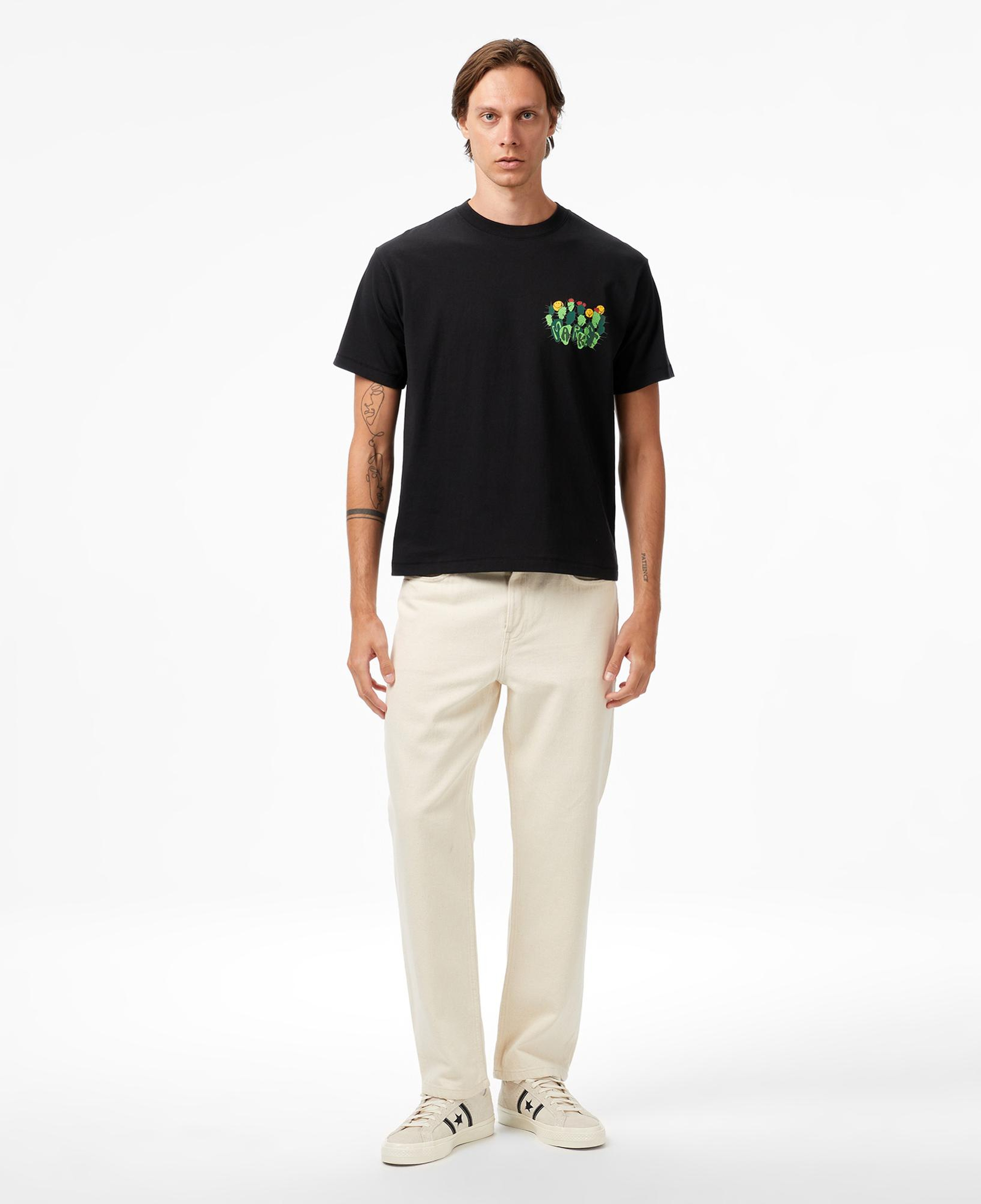 The Market 'Smiley Cactus Cropped' Erkek Siyah T-Shirt