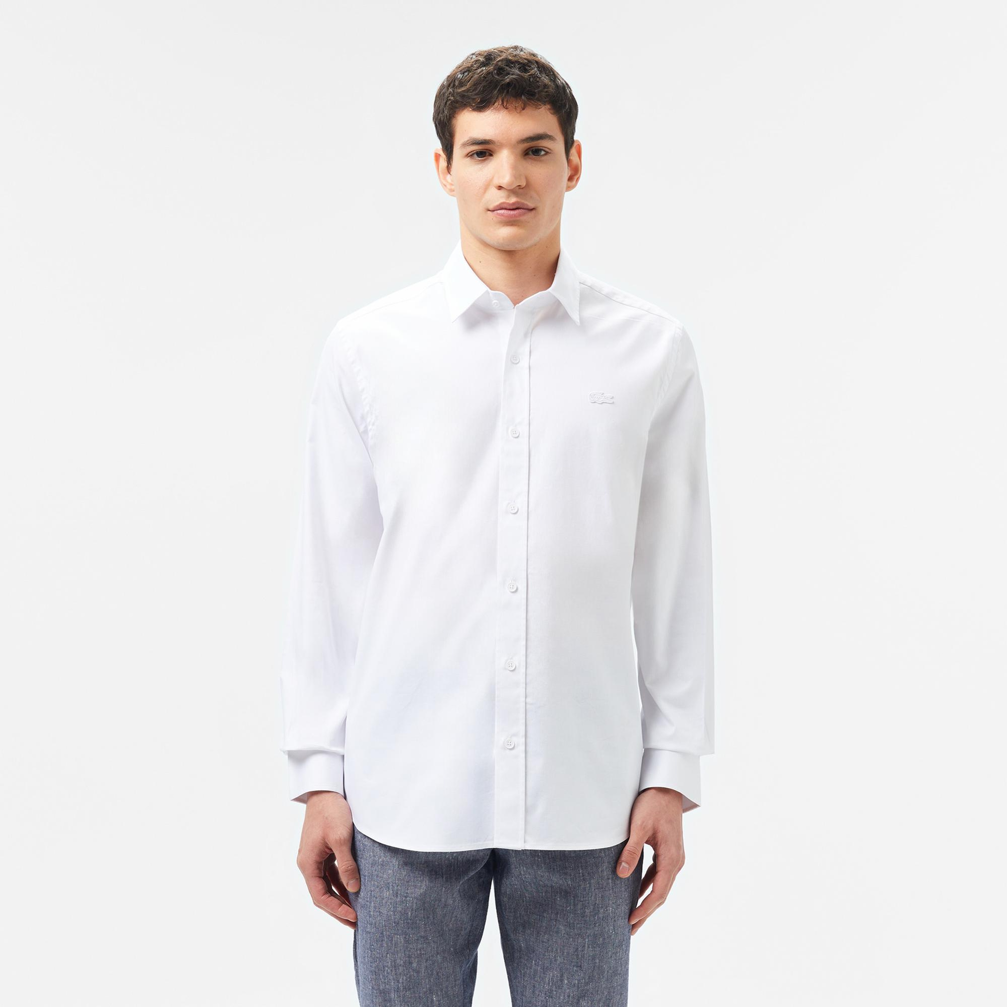 Lacoste Erkek Slim Fit Beyaz Gömlek
