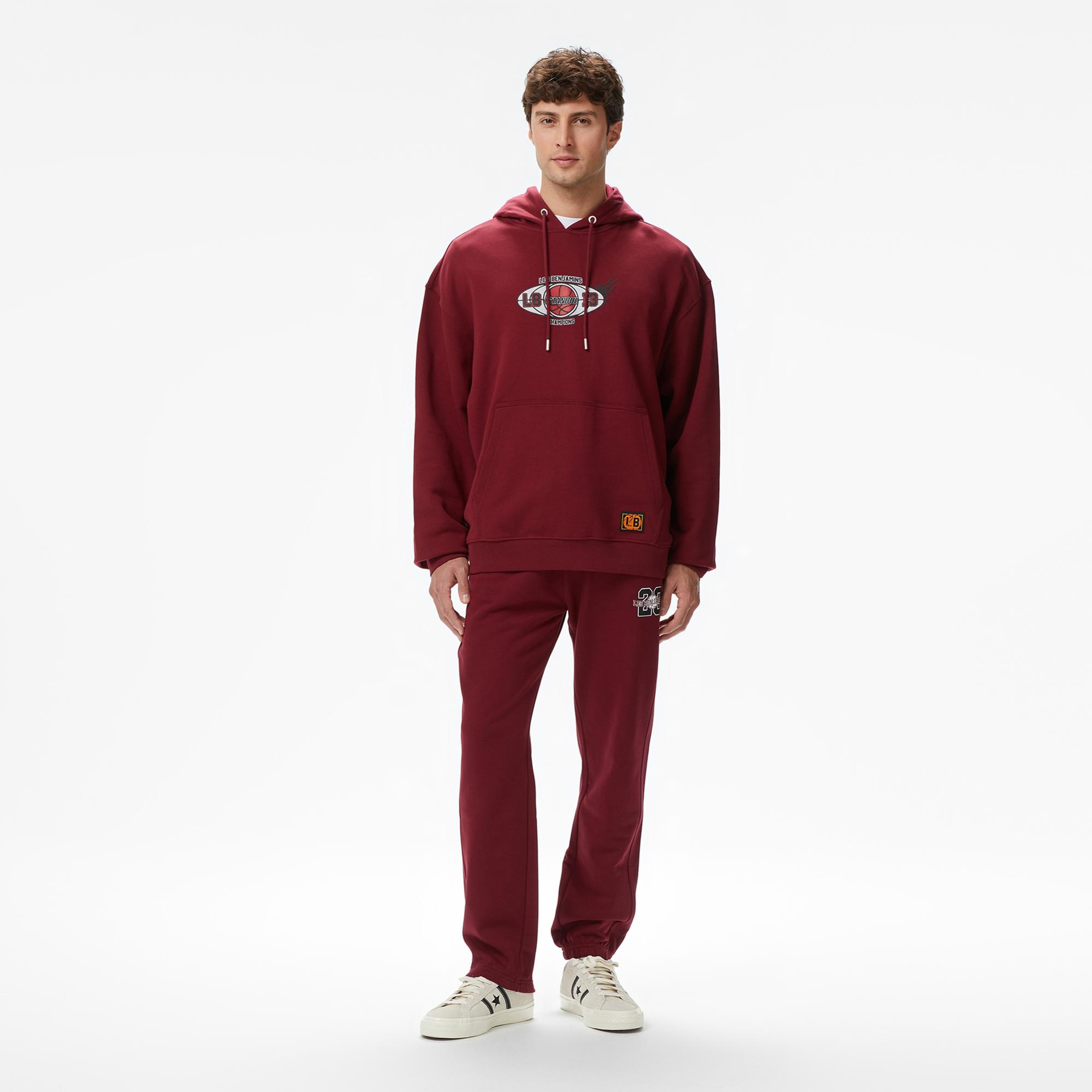 Les Benjamins Essentials 704 Erkek Bordo Sweatshirt