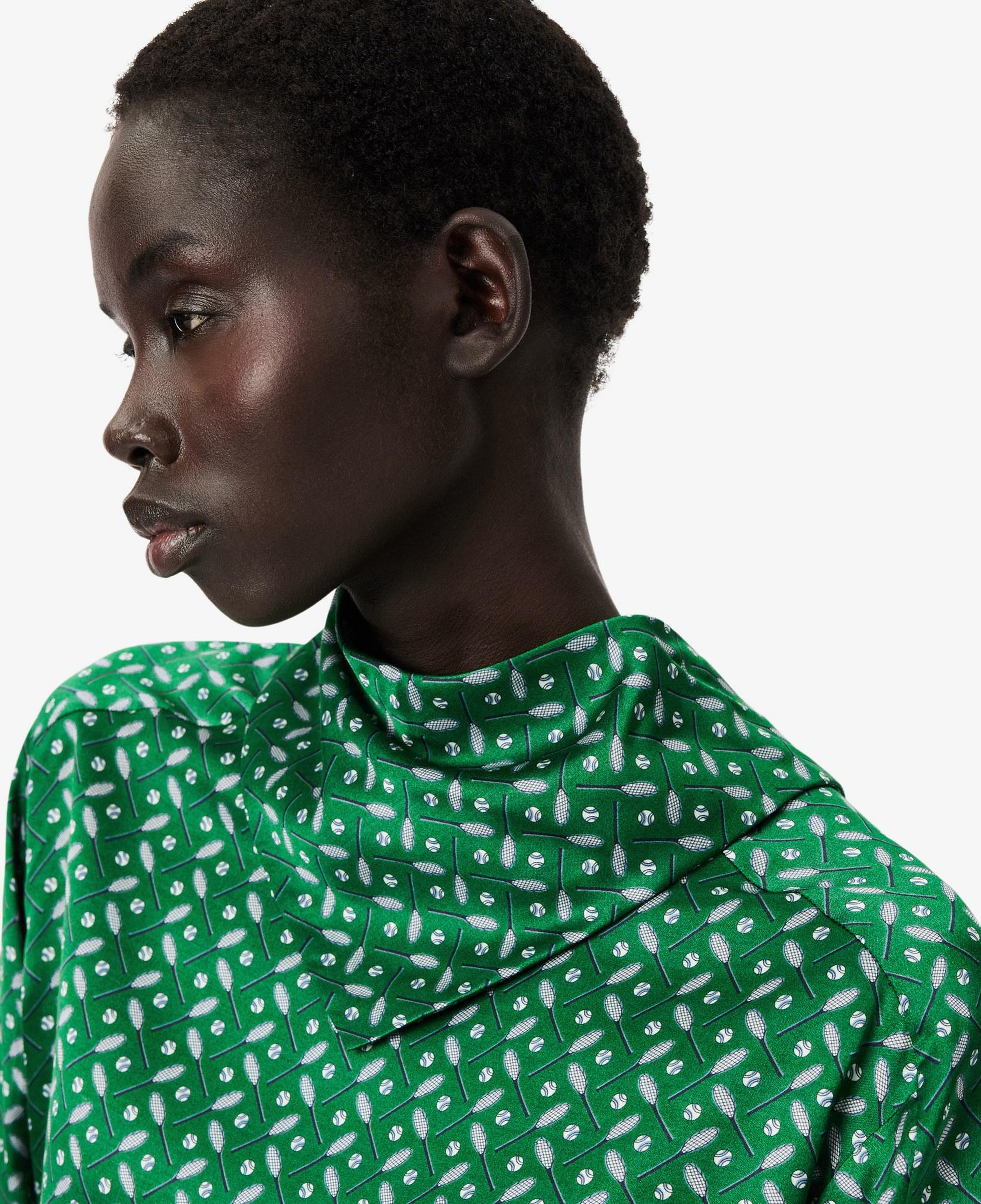 Lacoste Runway Kadın Desenli Yeşil Bluz