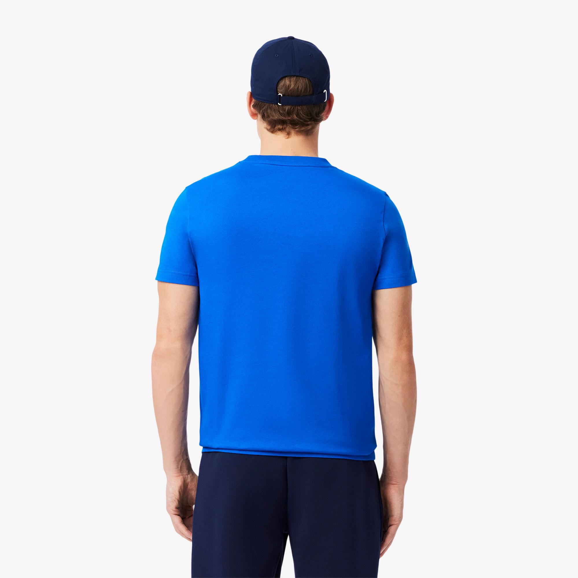 Lacoste Tennis x Novak Djokovic Erkek Bisiklet Yaka Baskılı Lacivert T-Shirt & Şapka Seti