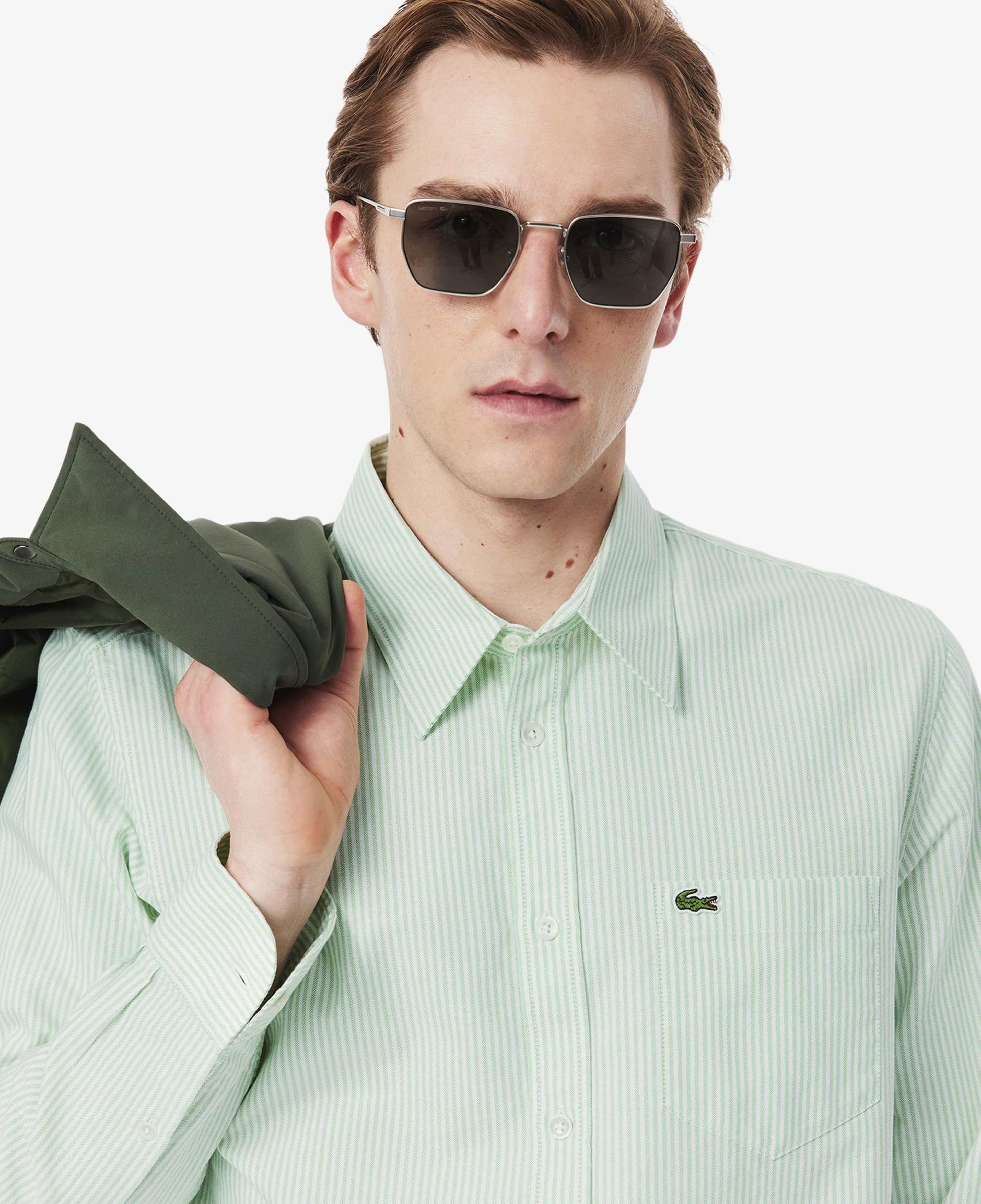 Lacoste Erkek Regular Fit Çizgili Yeşil Gömlek