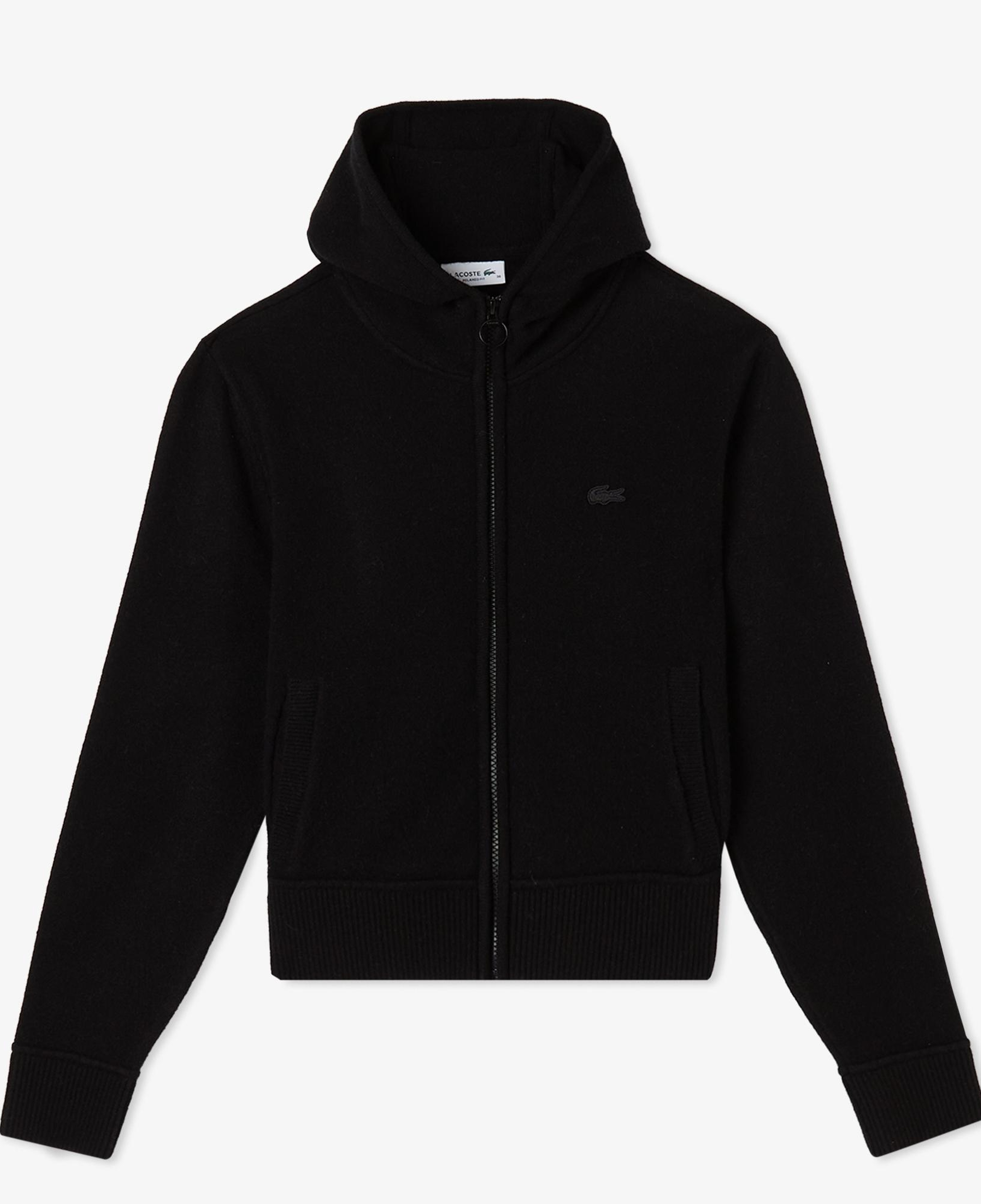 Lacoste Kadın Relaxed Fit Kapüşonlu Siyah Hırka