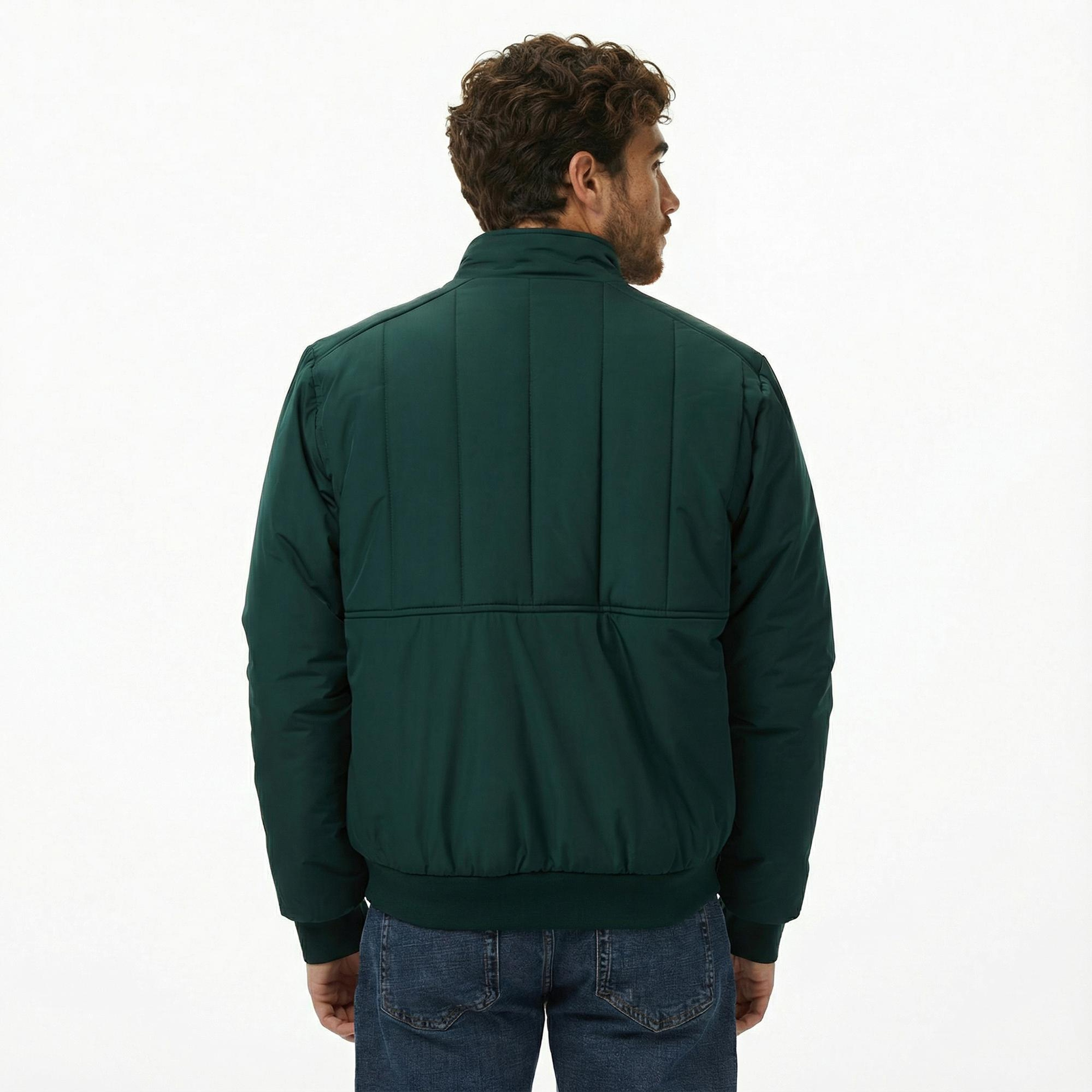 Lacoste Erkek Dik Yaka Koyu Yeşil Mont