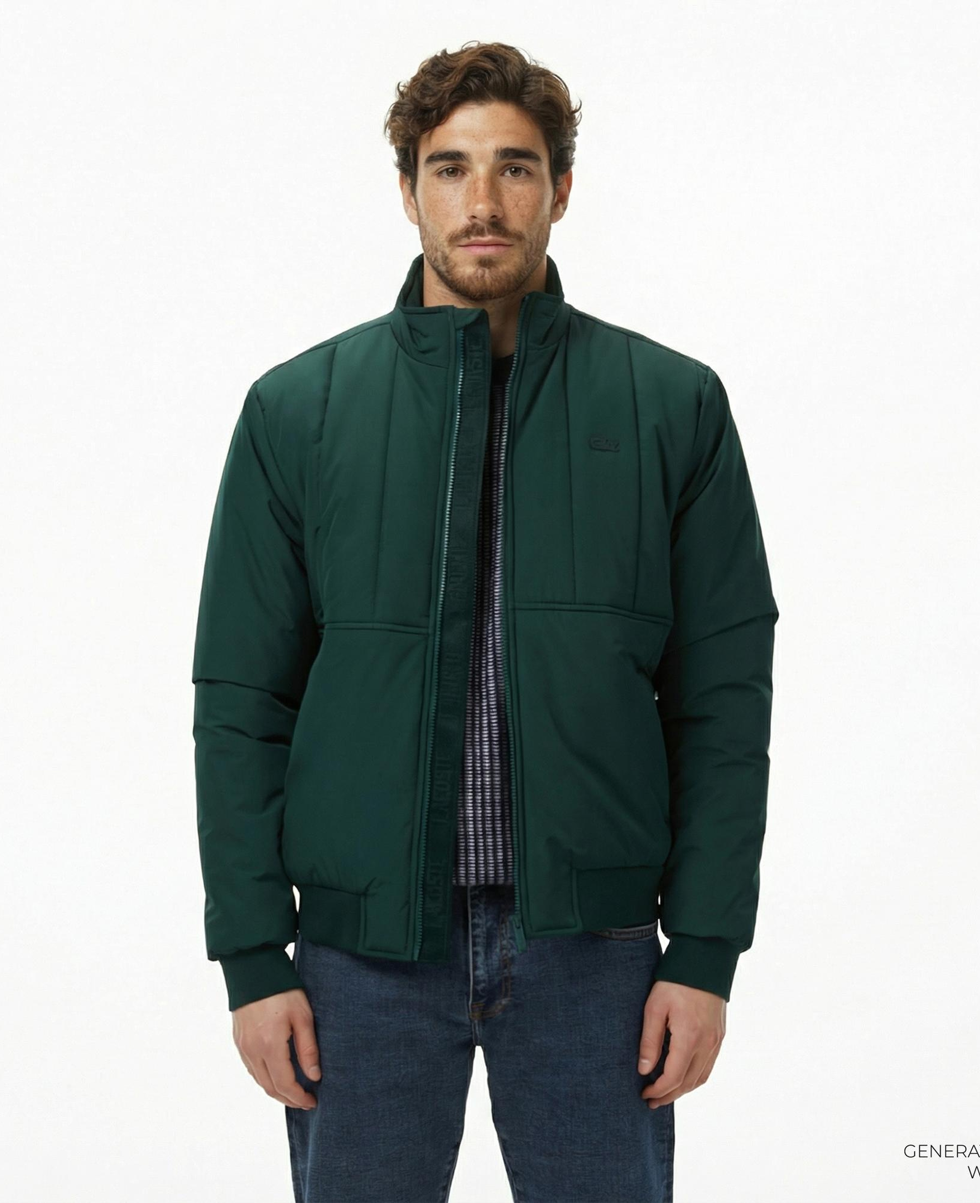 Lacoste Erkek Dik Yaka Koyu Yeşil Mont