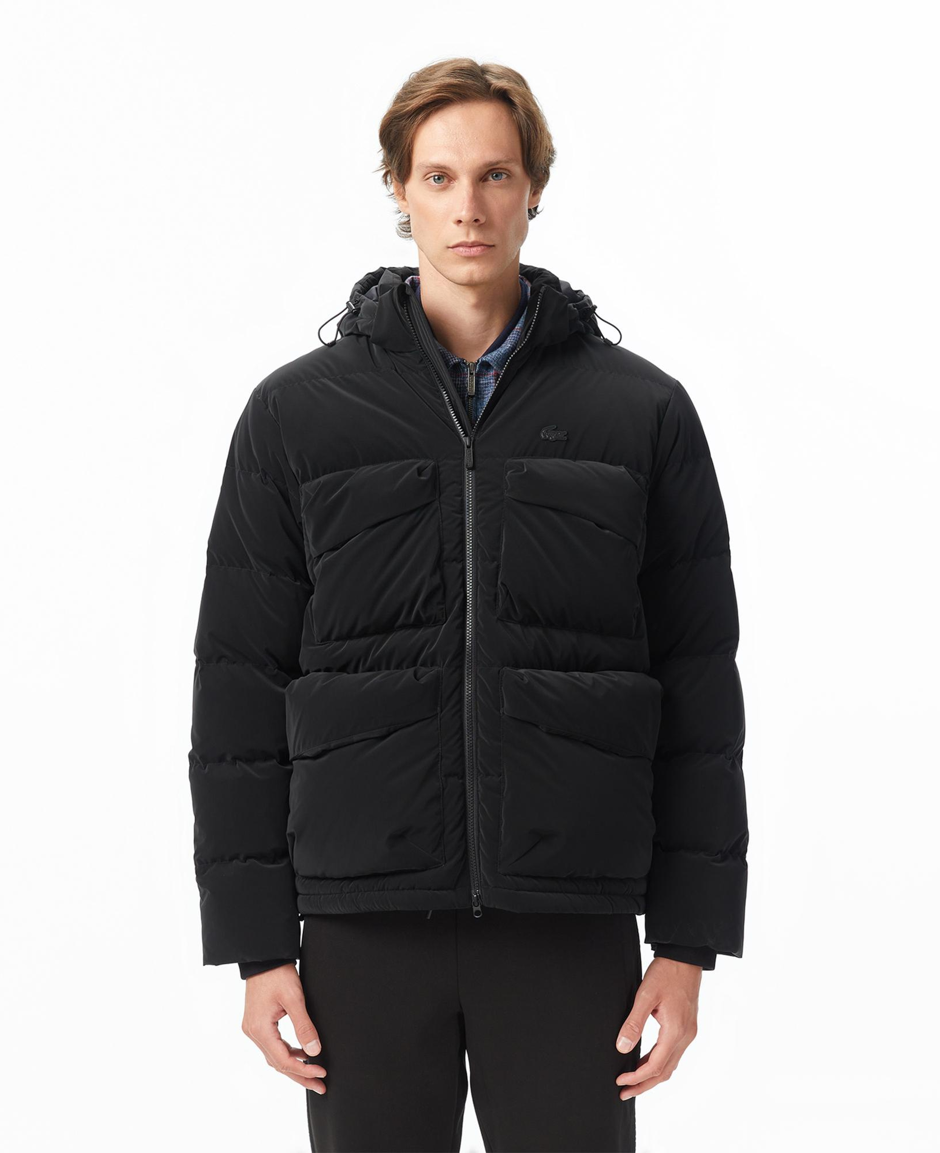 Lacoste Erkek Kapüşonlu Siyah Mont