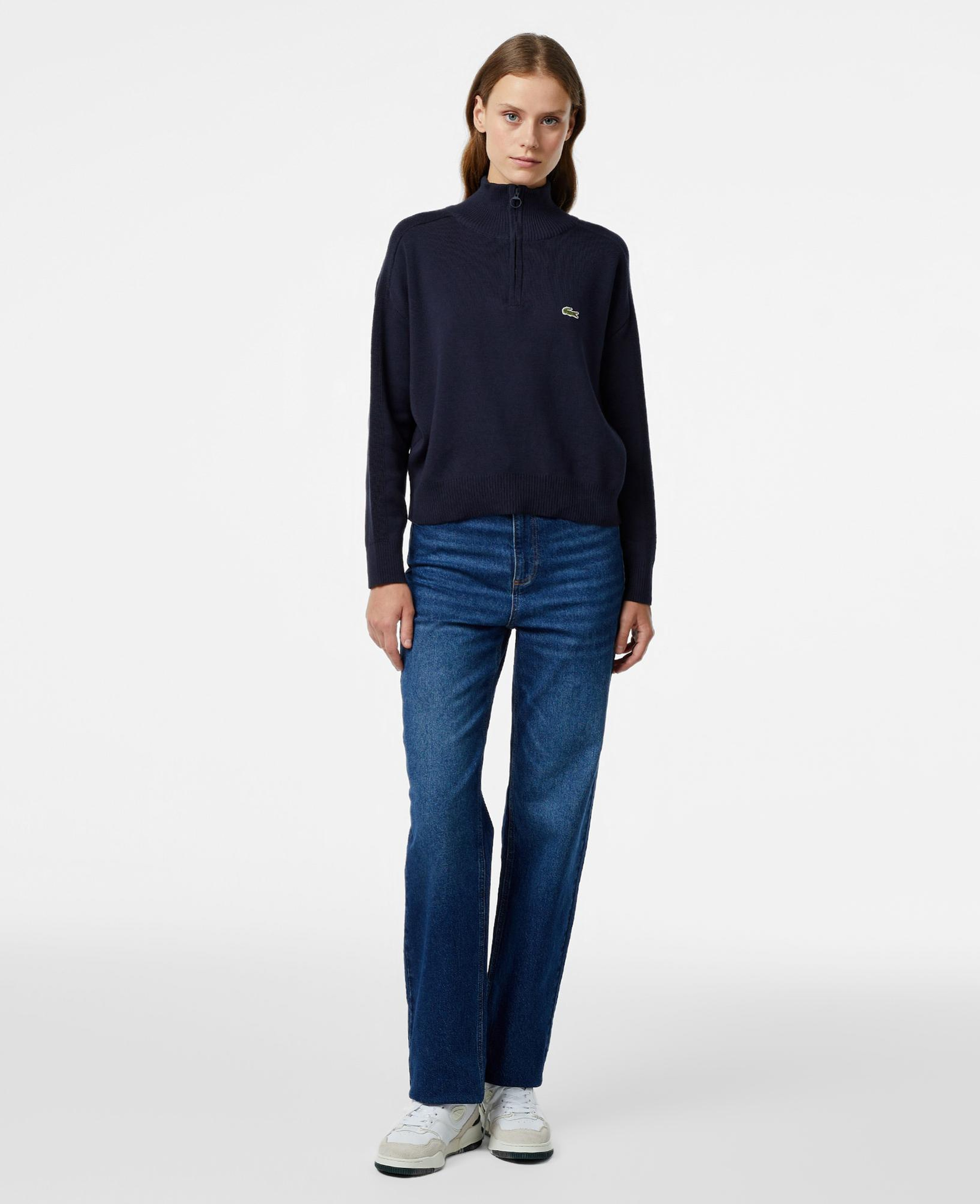 Lacoste Kadın Regular Fit Mavi Jean Pantolon