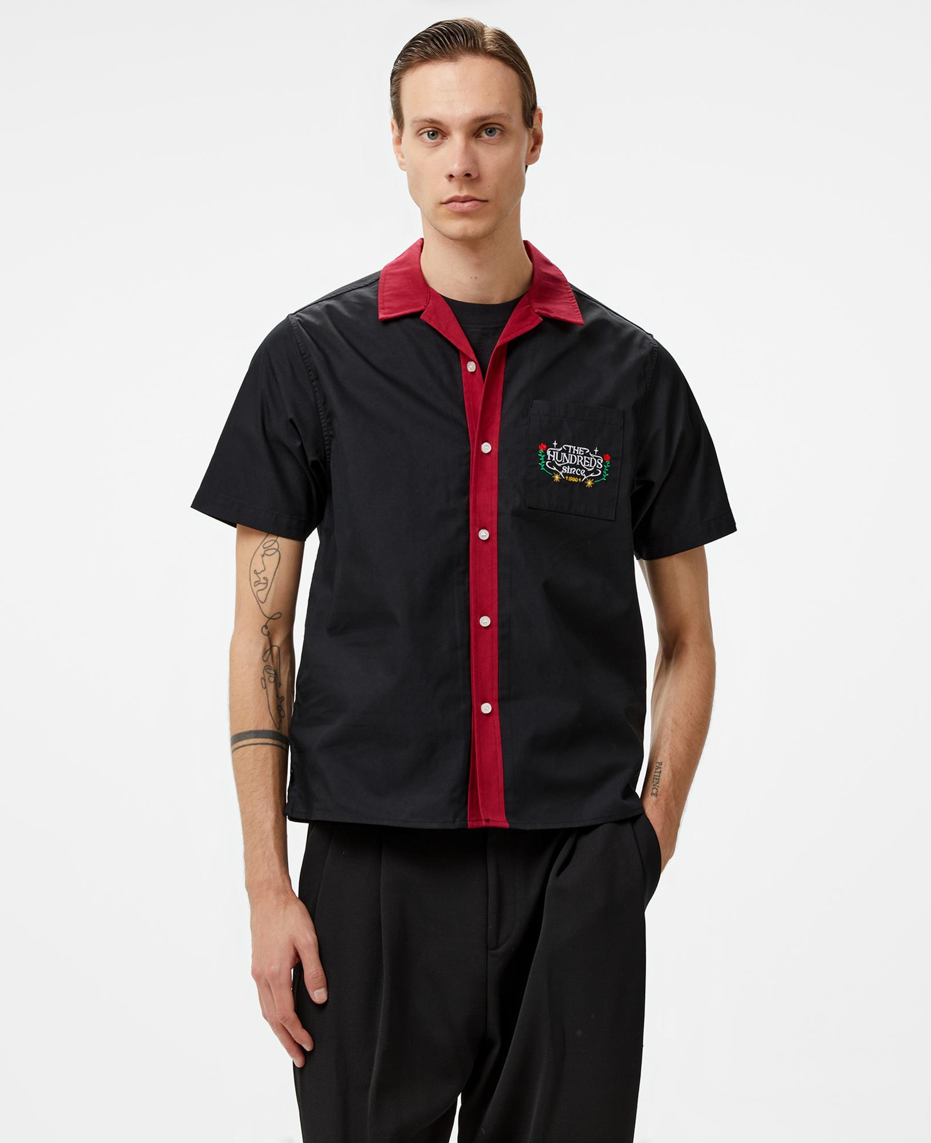 The Hundreds Giles SS Woven Erkek Siyah Gömlek