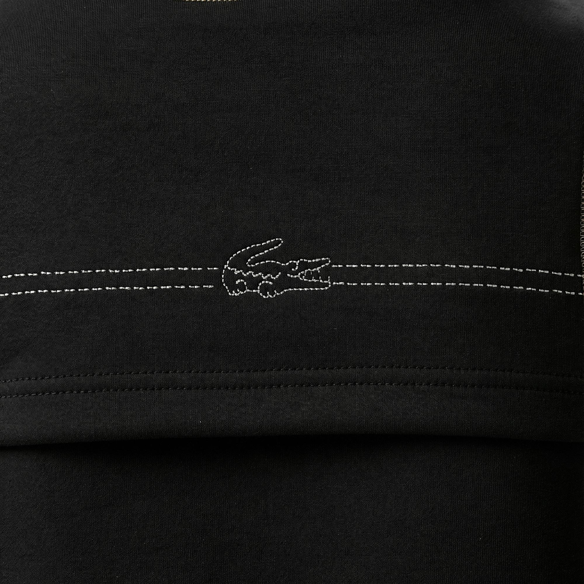 Lacoste Kadın Relaxed Fit Kolsuz Bisiklet Yaka Siyah Elbise