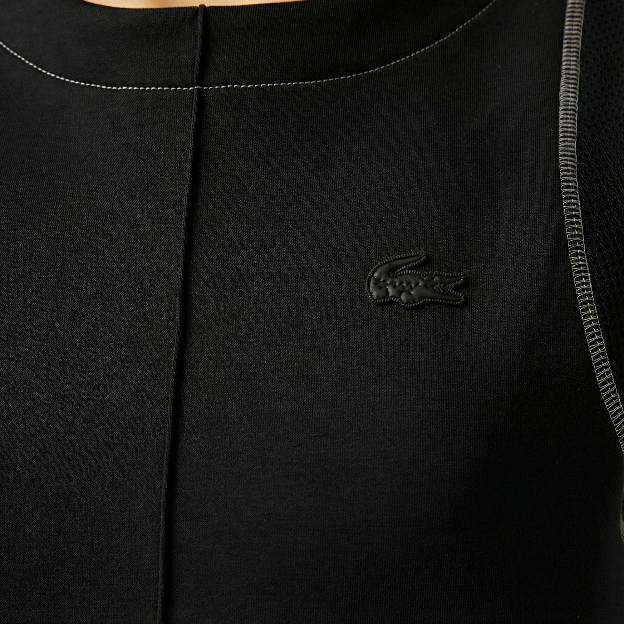 Lacoste Kadın Relaxed Fit Kolsuz Bisiklet Yaka Siyah Elbise