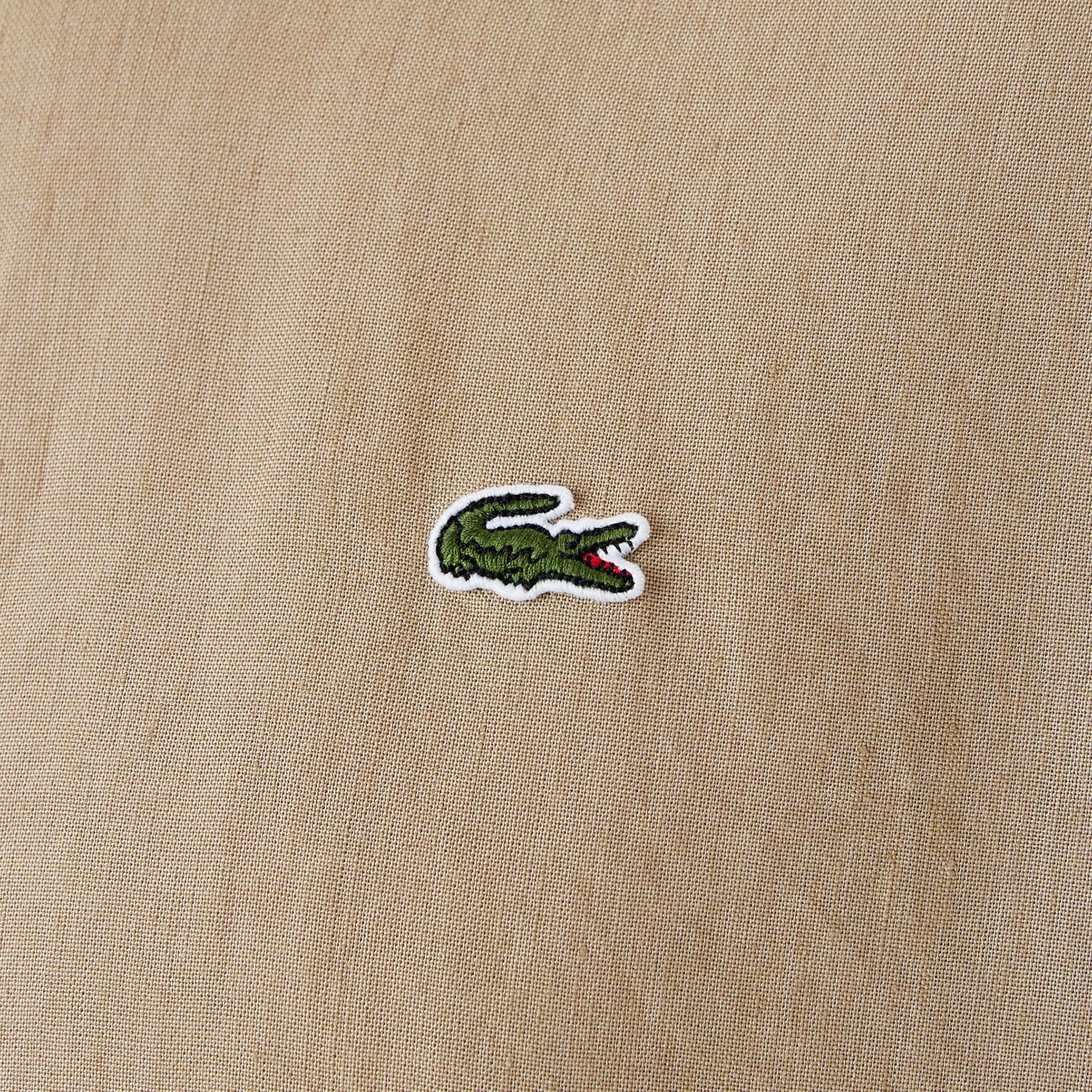 Lacoste Erkek Regular Fit Keten Bej Gömlek