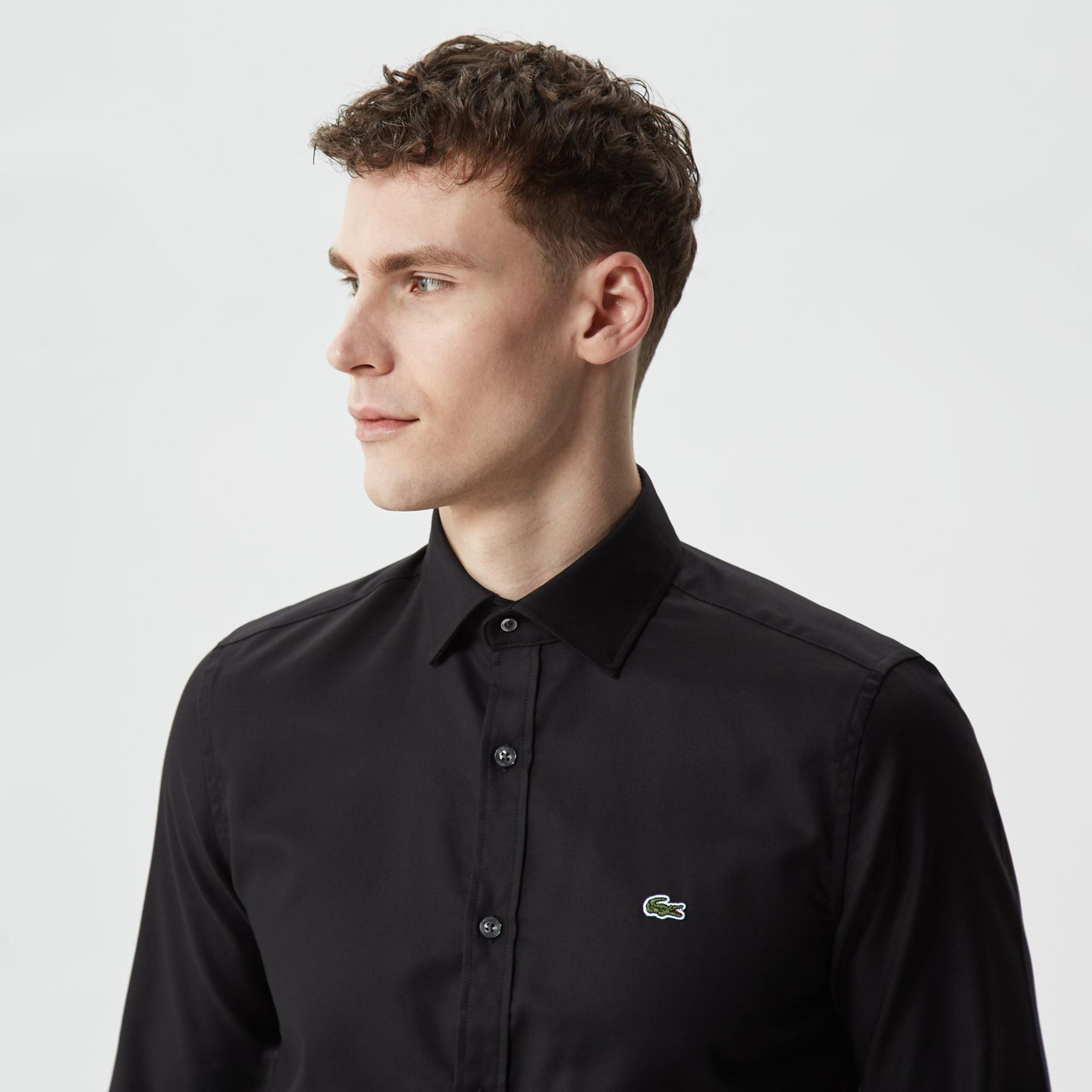 Lacoste Erkek Slim Fit Siyah Gömlek