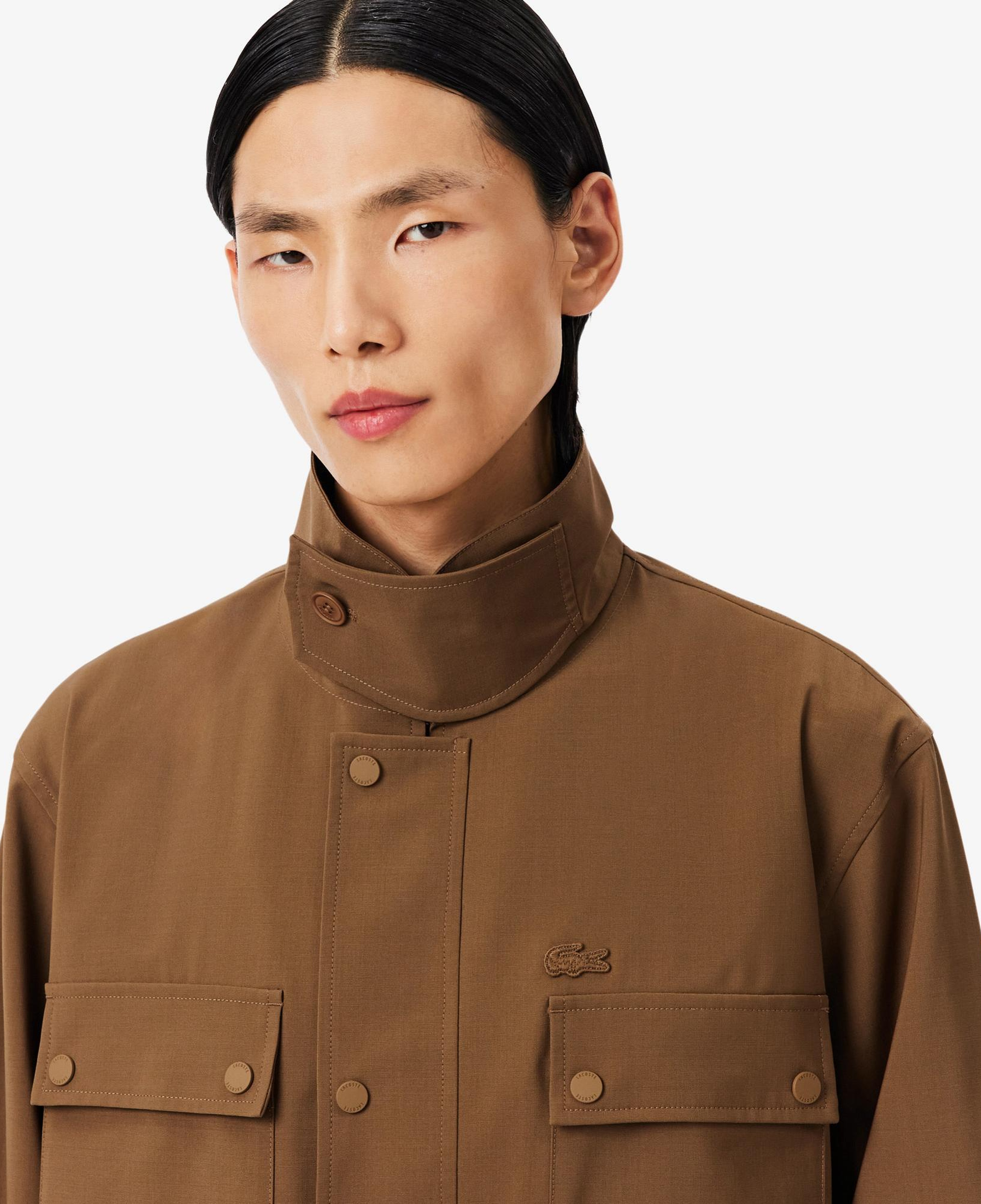 Lacoste Runway Erkek Regular Fit Dik Yaka Kahverengi Ceket