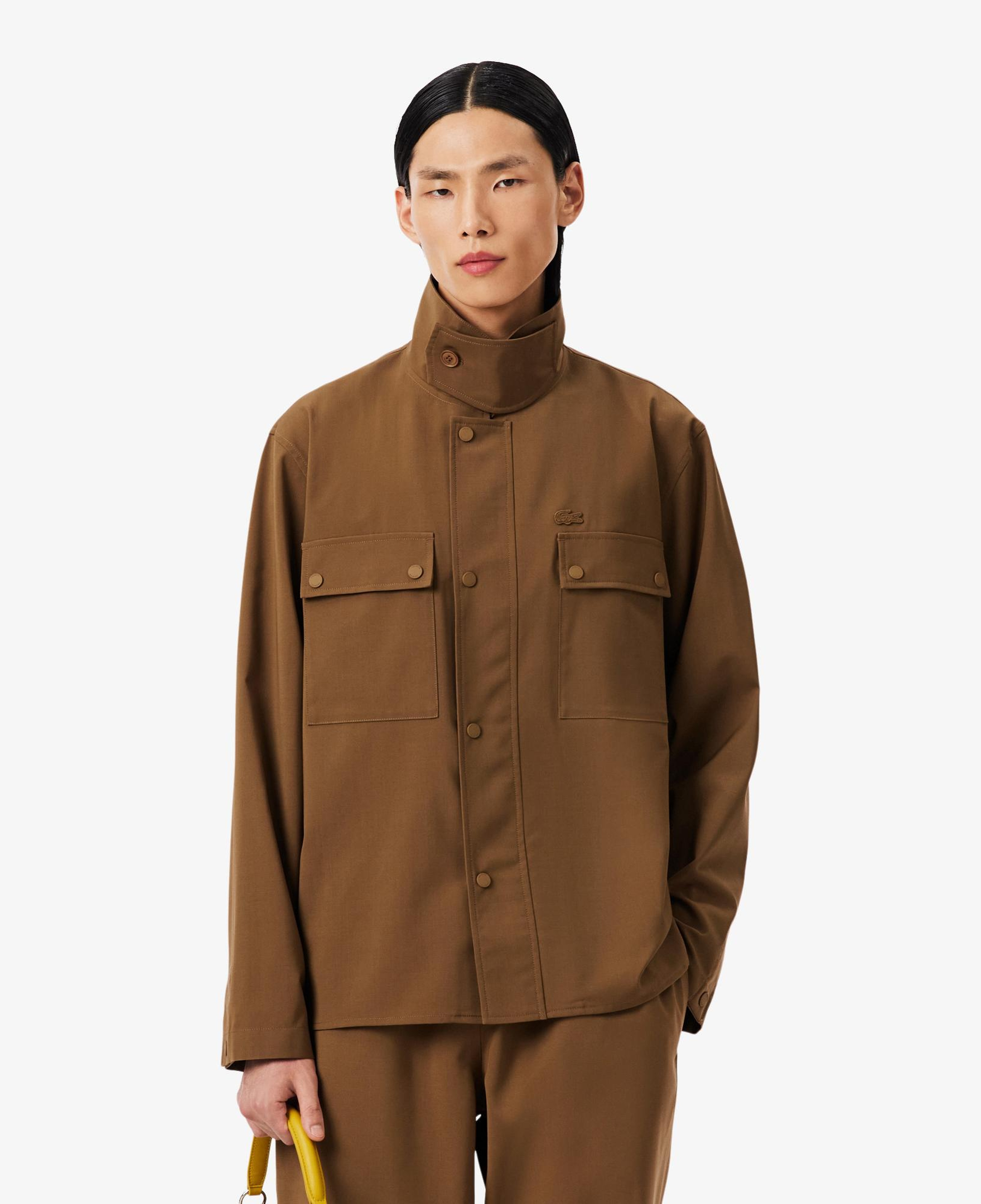 Lacoste Runway Erkek Regular Fit Dik Yaka Kahverengi Ceket