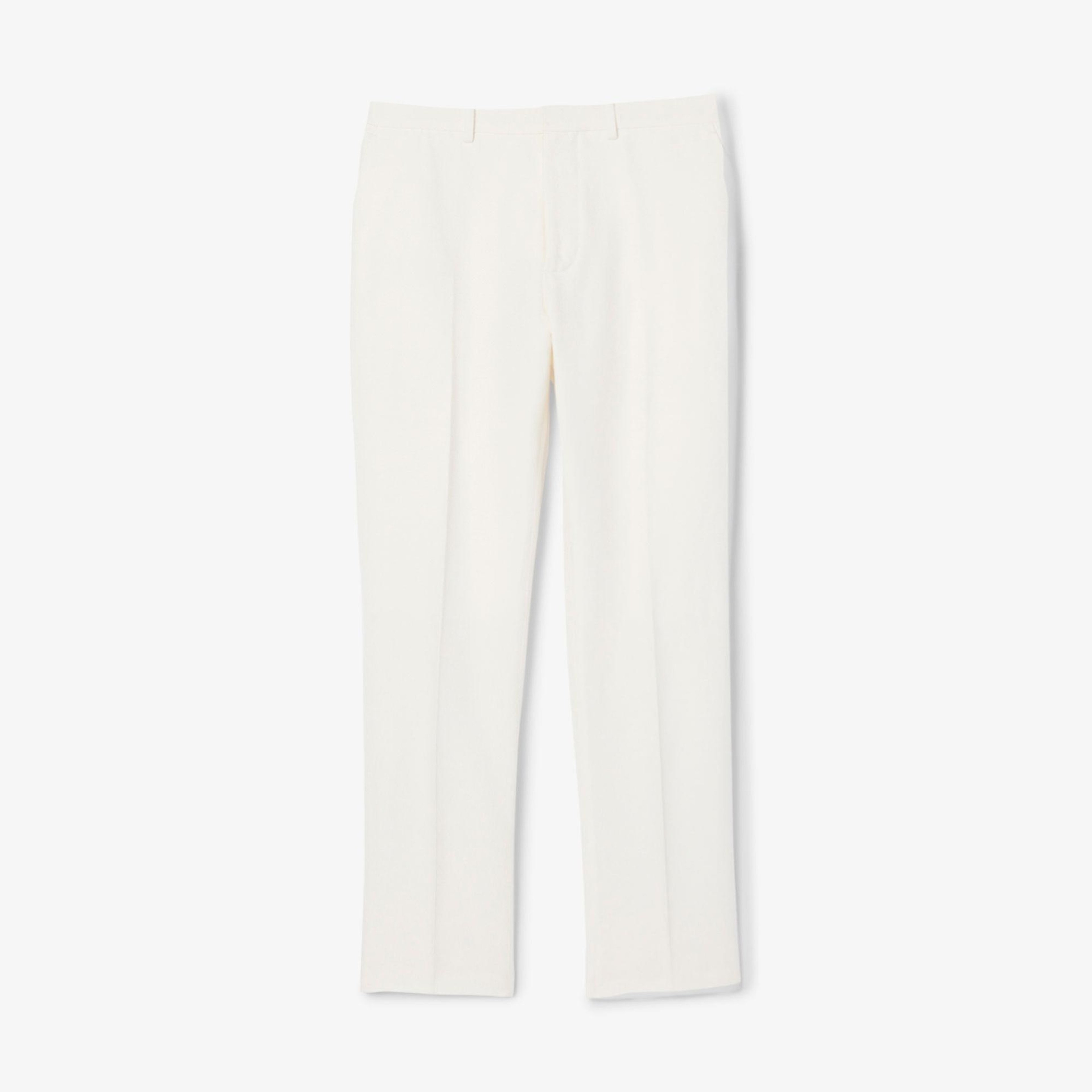 Lacoste Erkek Regular Fit Keten Beyaz Pantolon