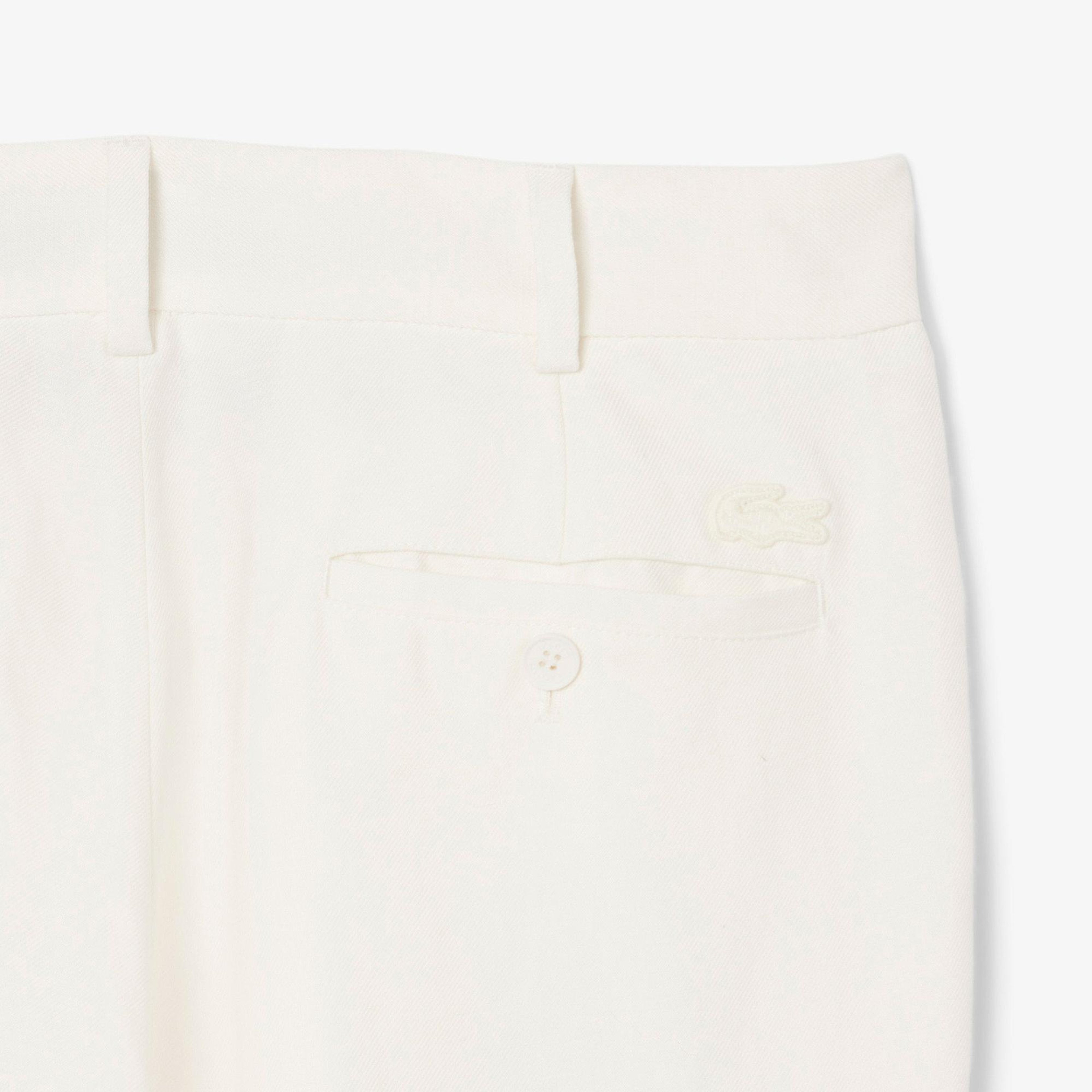 Lacoste Erkek Regular Fit Keten Beyaz Pantolon