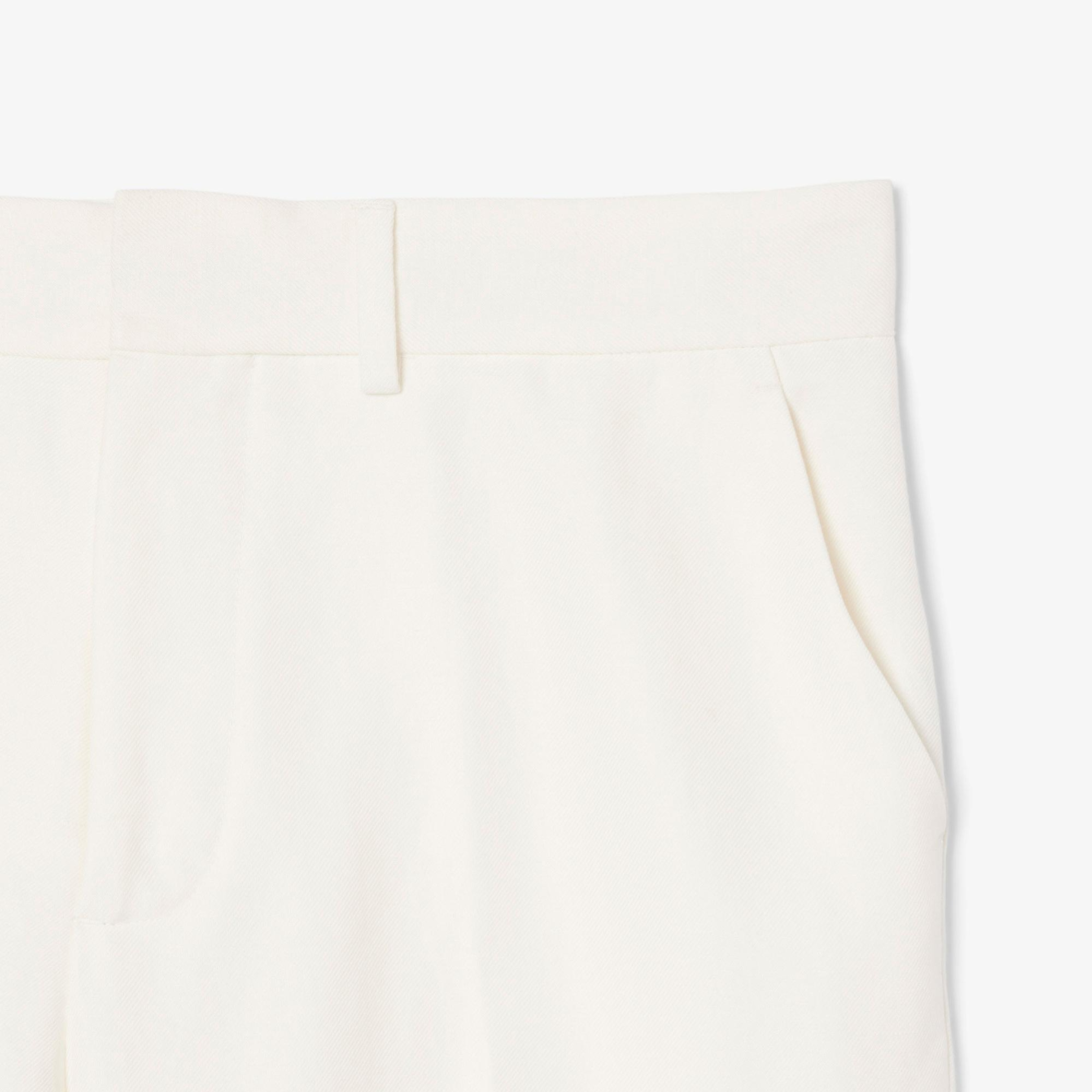 Lacoste Erkek Regular Fit Keten Beyaz Pantolon