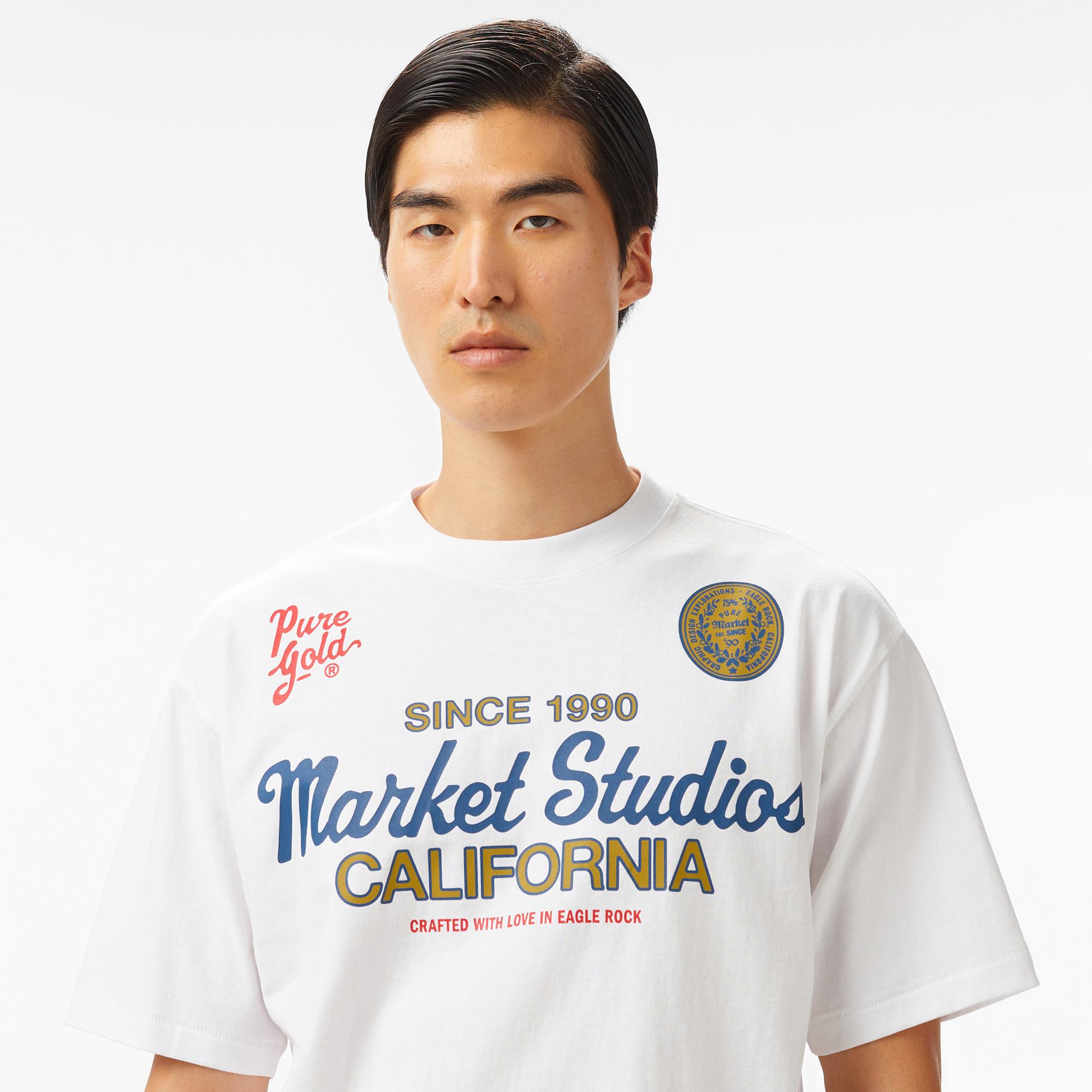 The Market Studios Pure Gold Unisex Beyaz T-Shirt