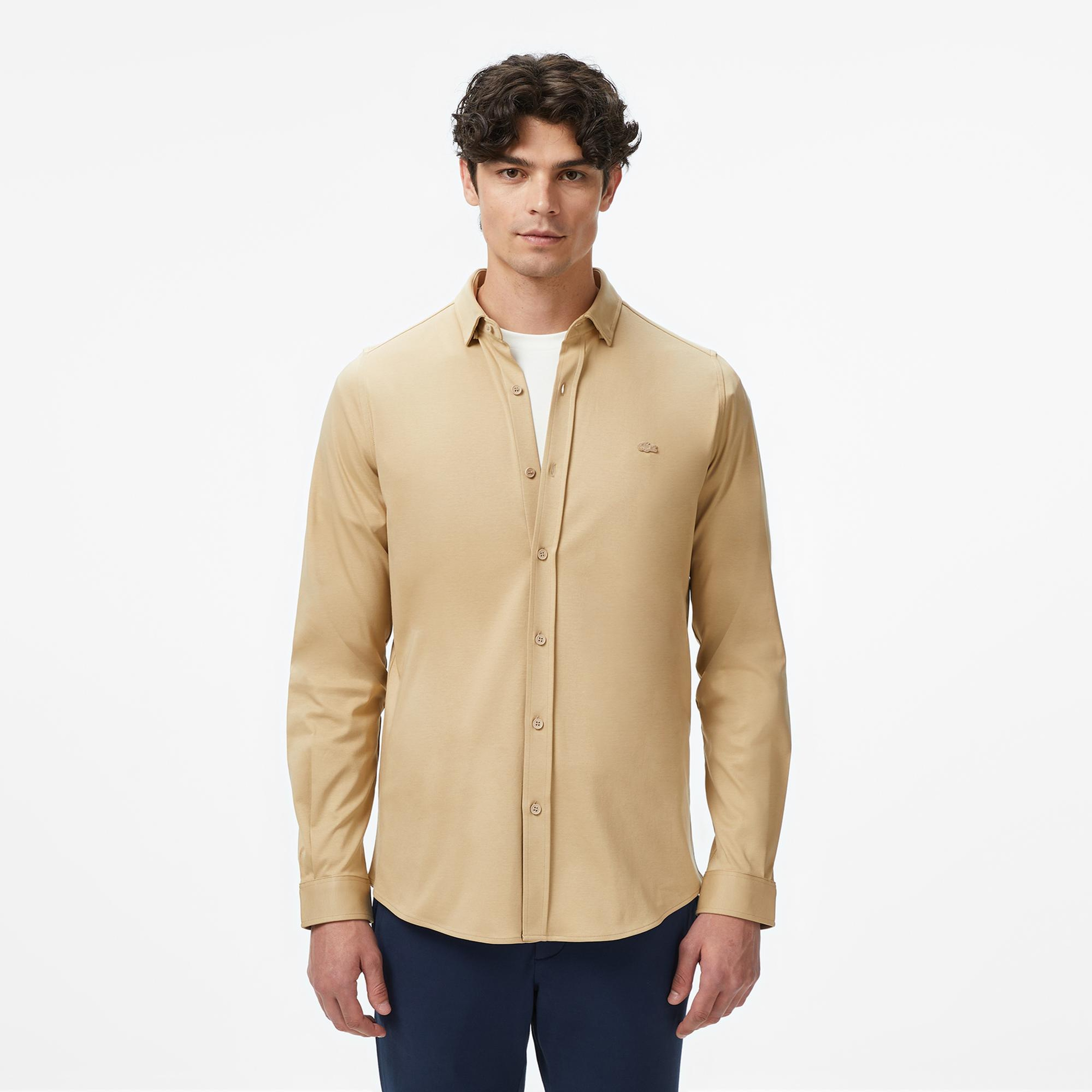 Lacoste Erkek Slim Fit Bej Gömlek