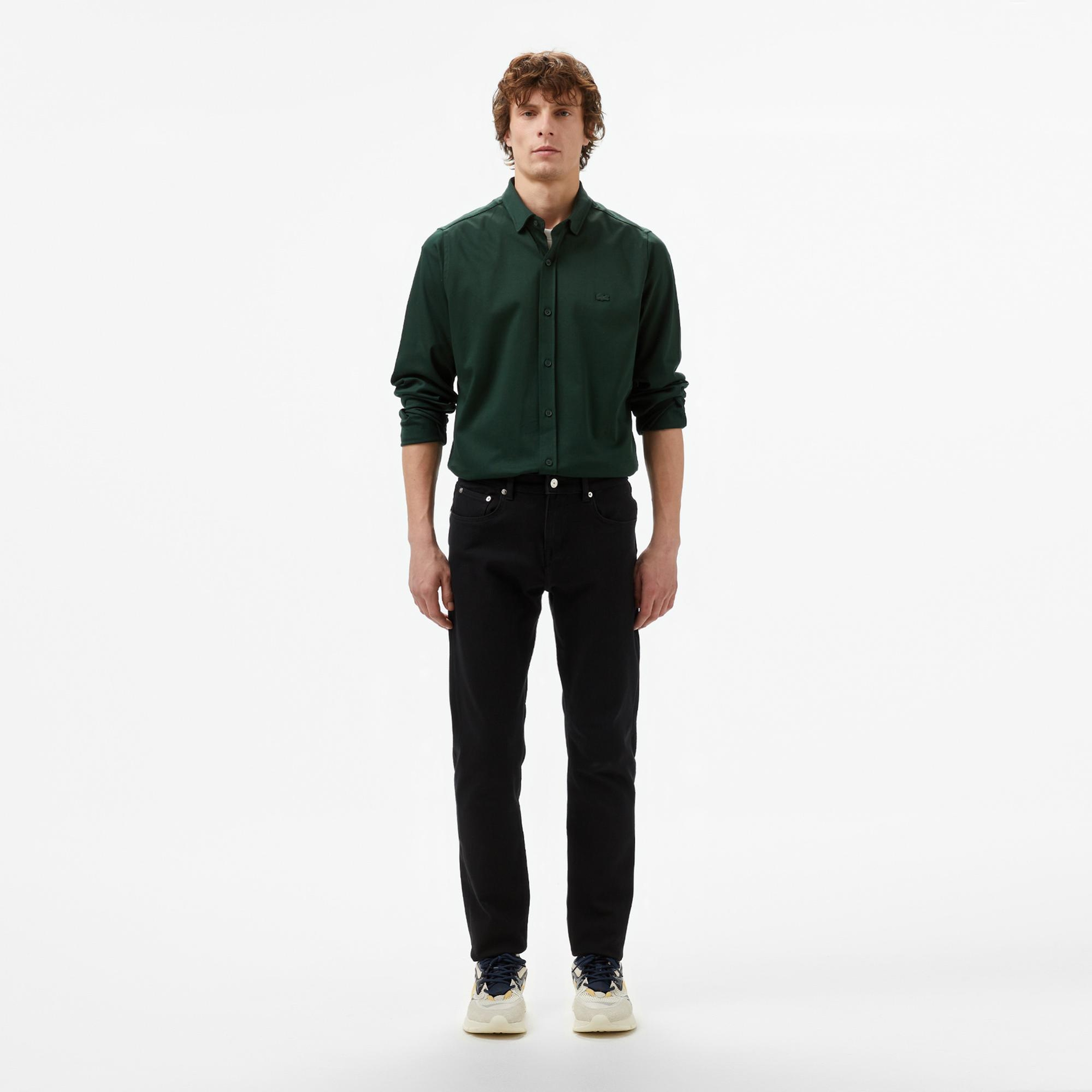 Lacoste Erkek Slim Fit Koyu Yeşil Gömlek