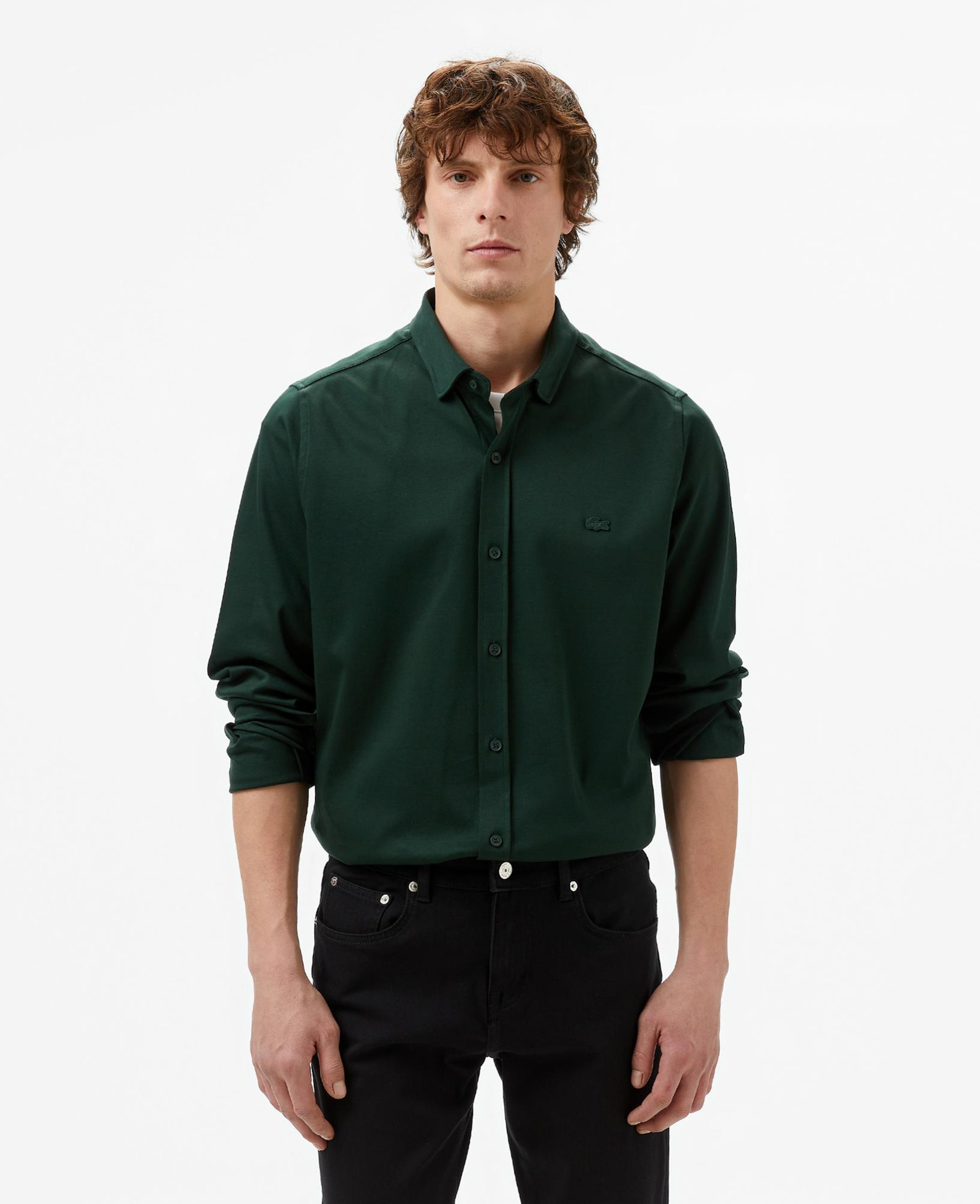 Lacoste Erkek Slim Fit Koyu Yeşil Gömlek