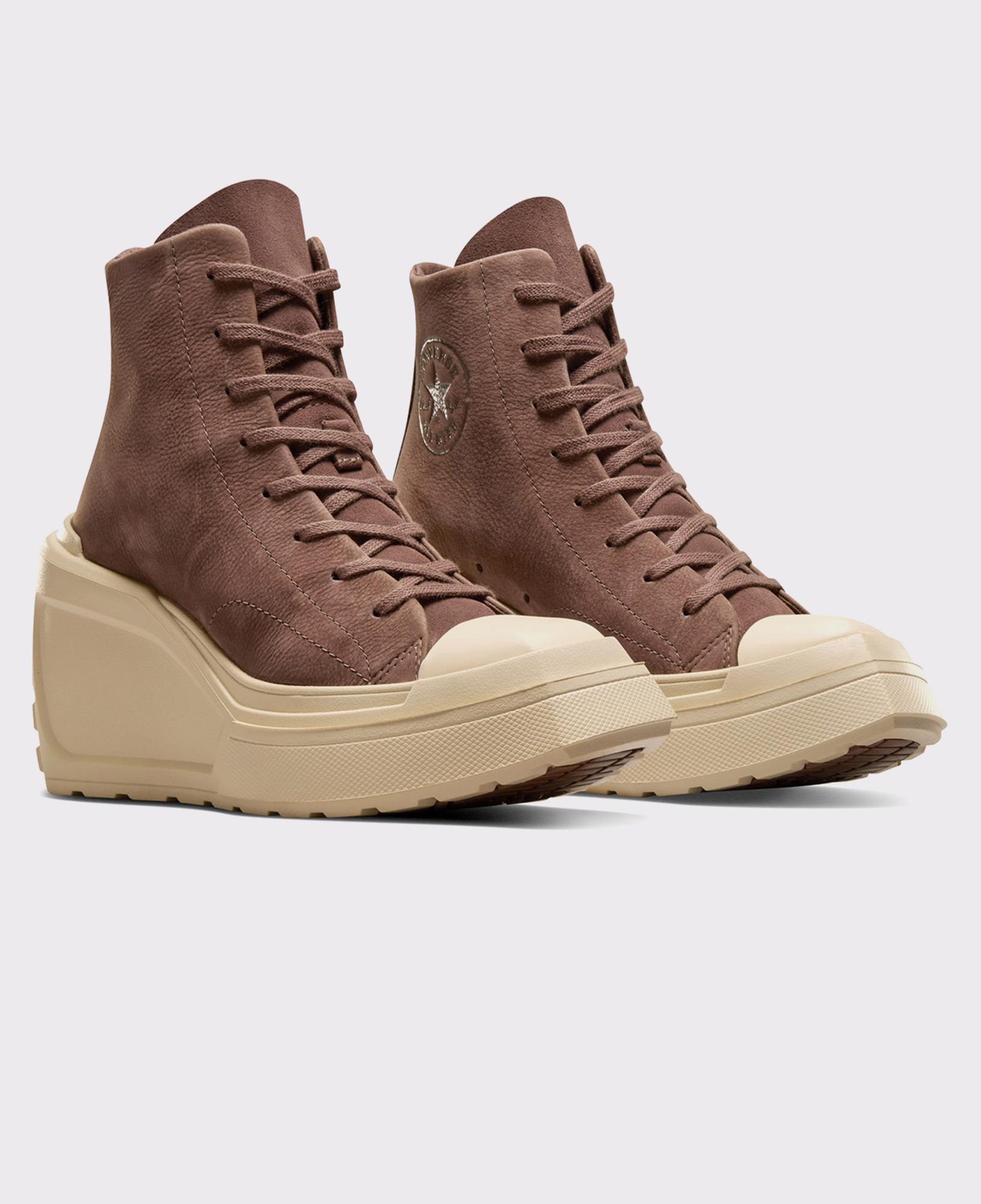 Converse Chuck 70 De Luxe Wedge Kadın Kahverengi Deri Platform Sneaker