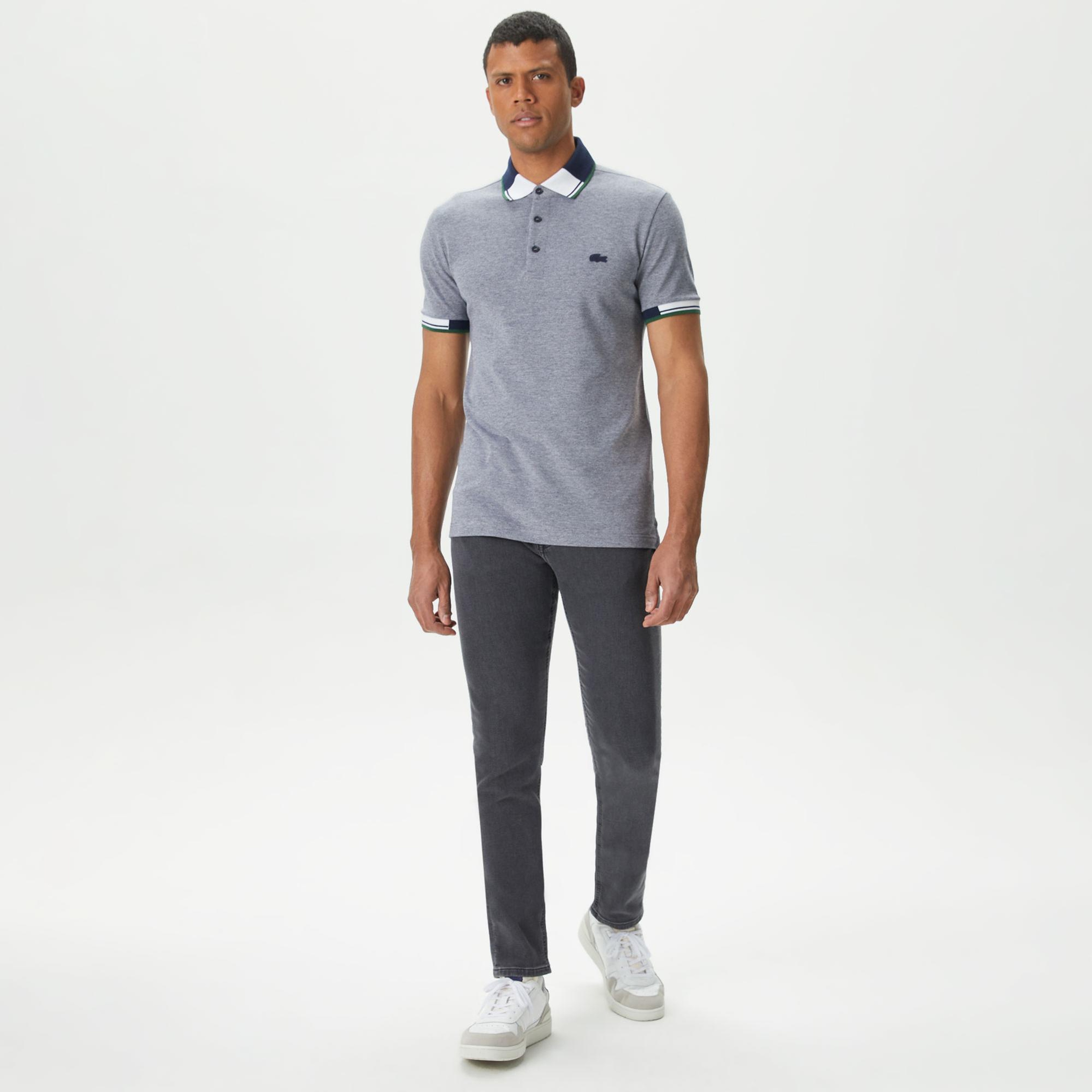 Lacoste Erkek Slim Fit Gri Jean Pantolon