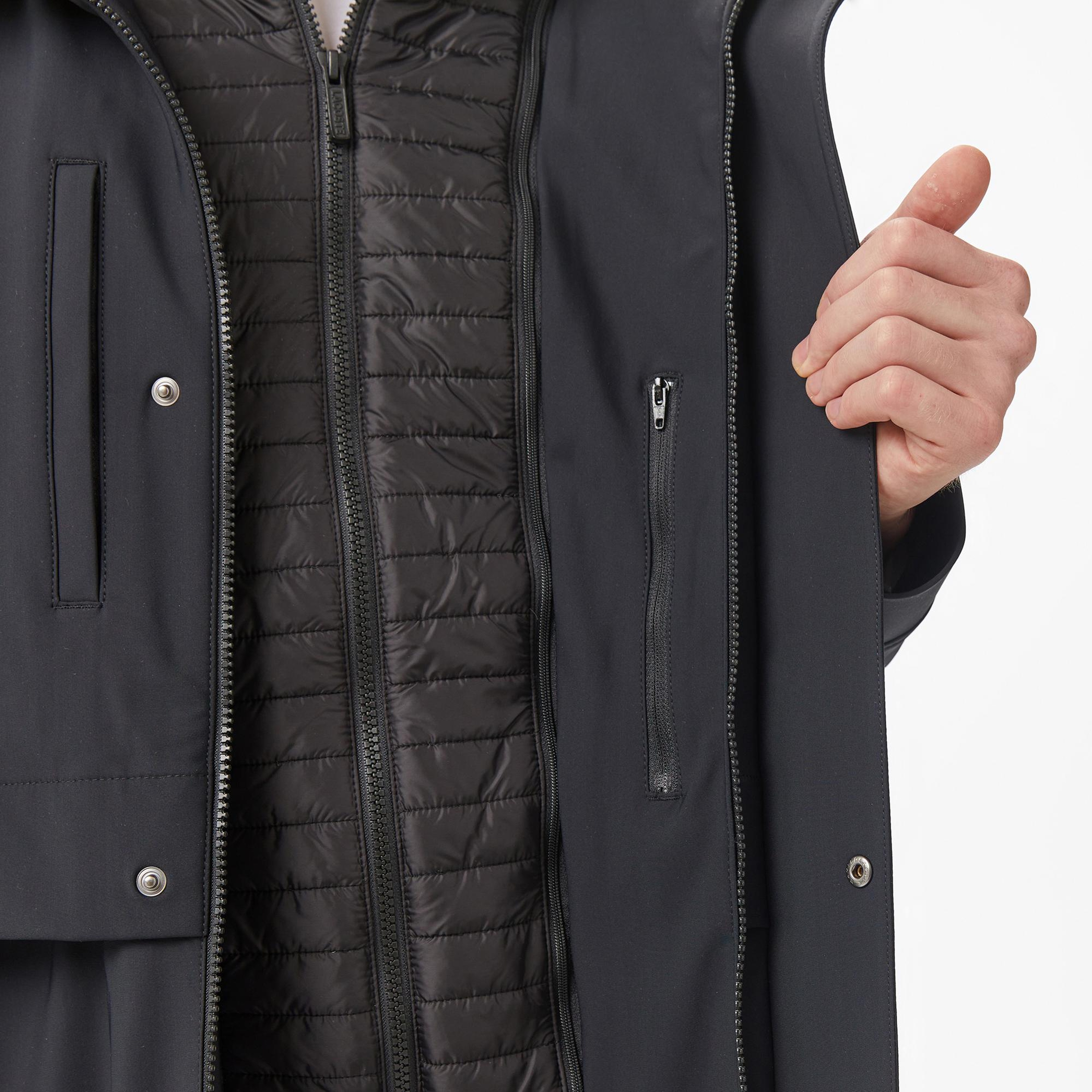 Lacoste Erkek Kapüşonlu Siyah Trençkot