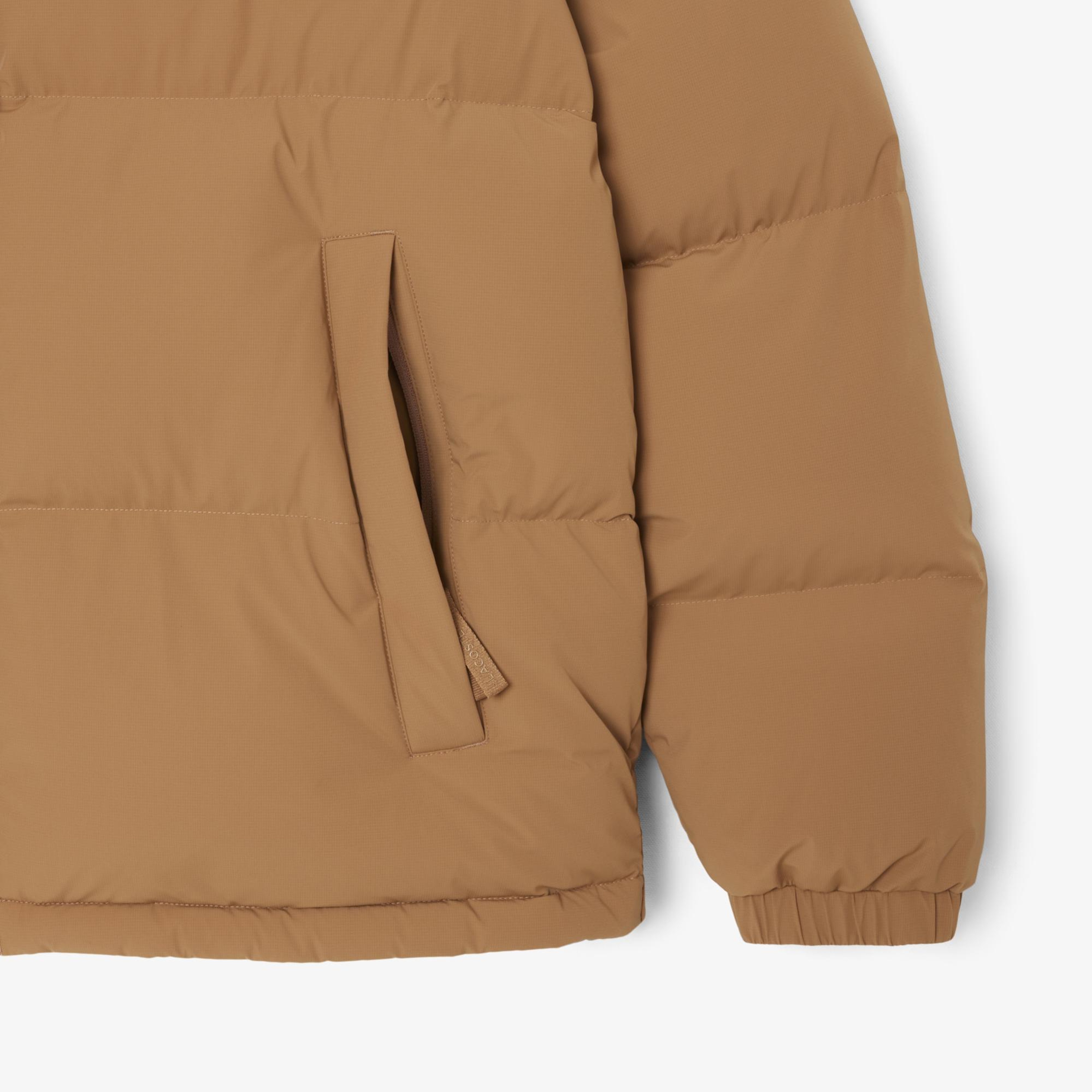 Lacoste Erkek Relaxed Fit Kapüşonlu Koyu Kahverengi Mont