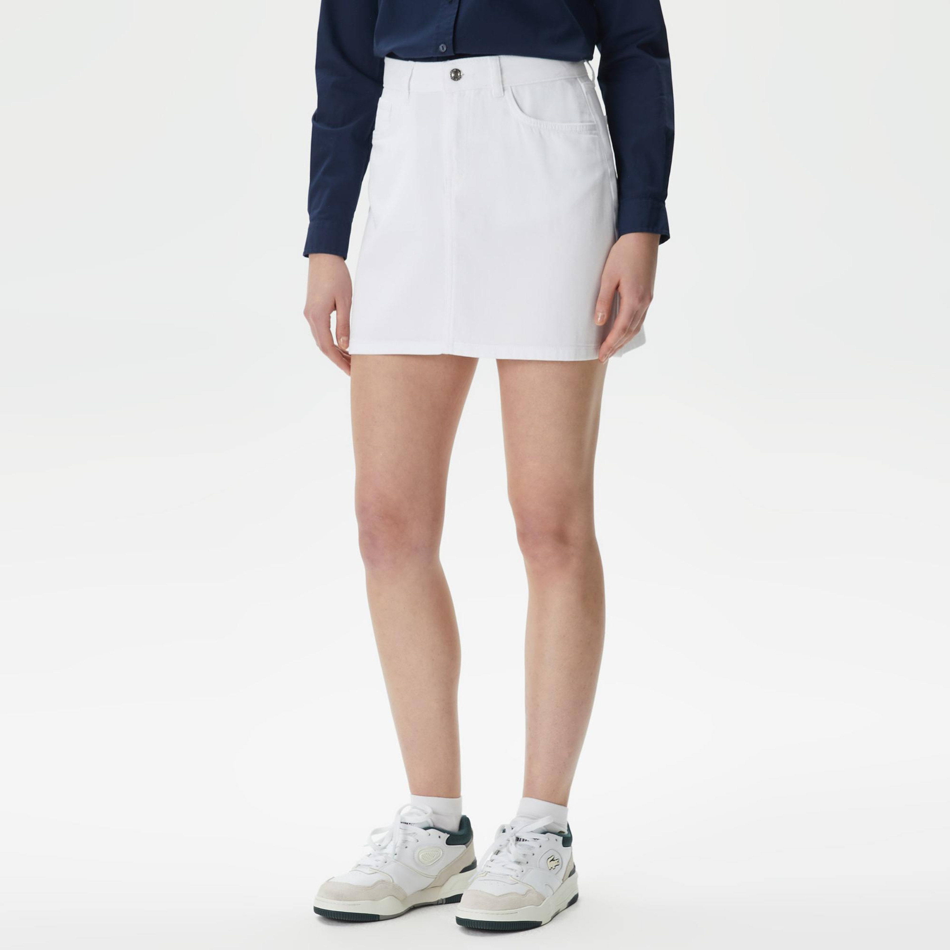 Lacoste Kadın Regular Fit Beyaz Etek