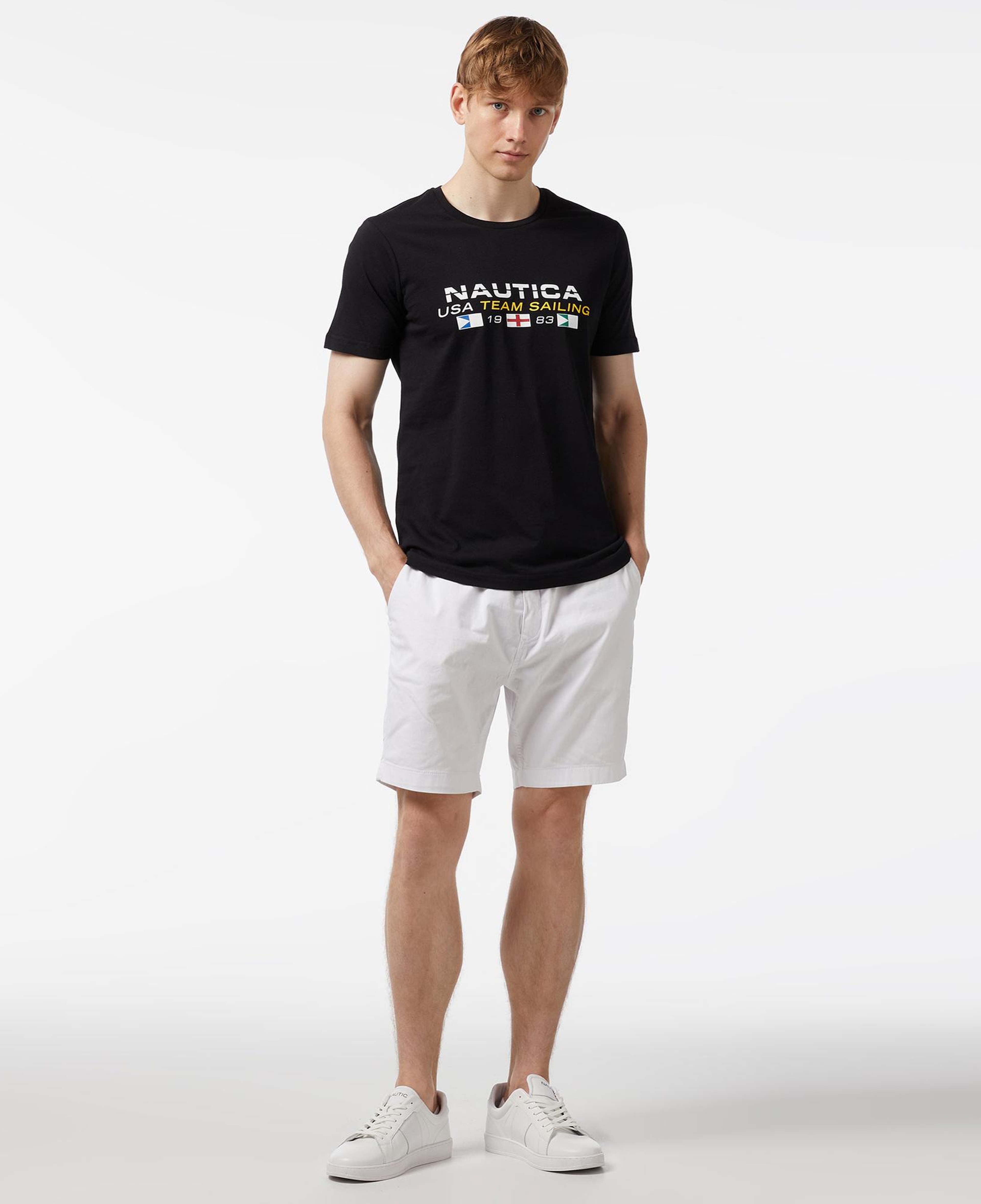 Nautica Erkek Siyah Standart Fit Kısa Kollu Baskılı T-Shirt