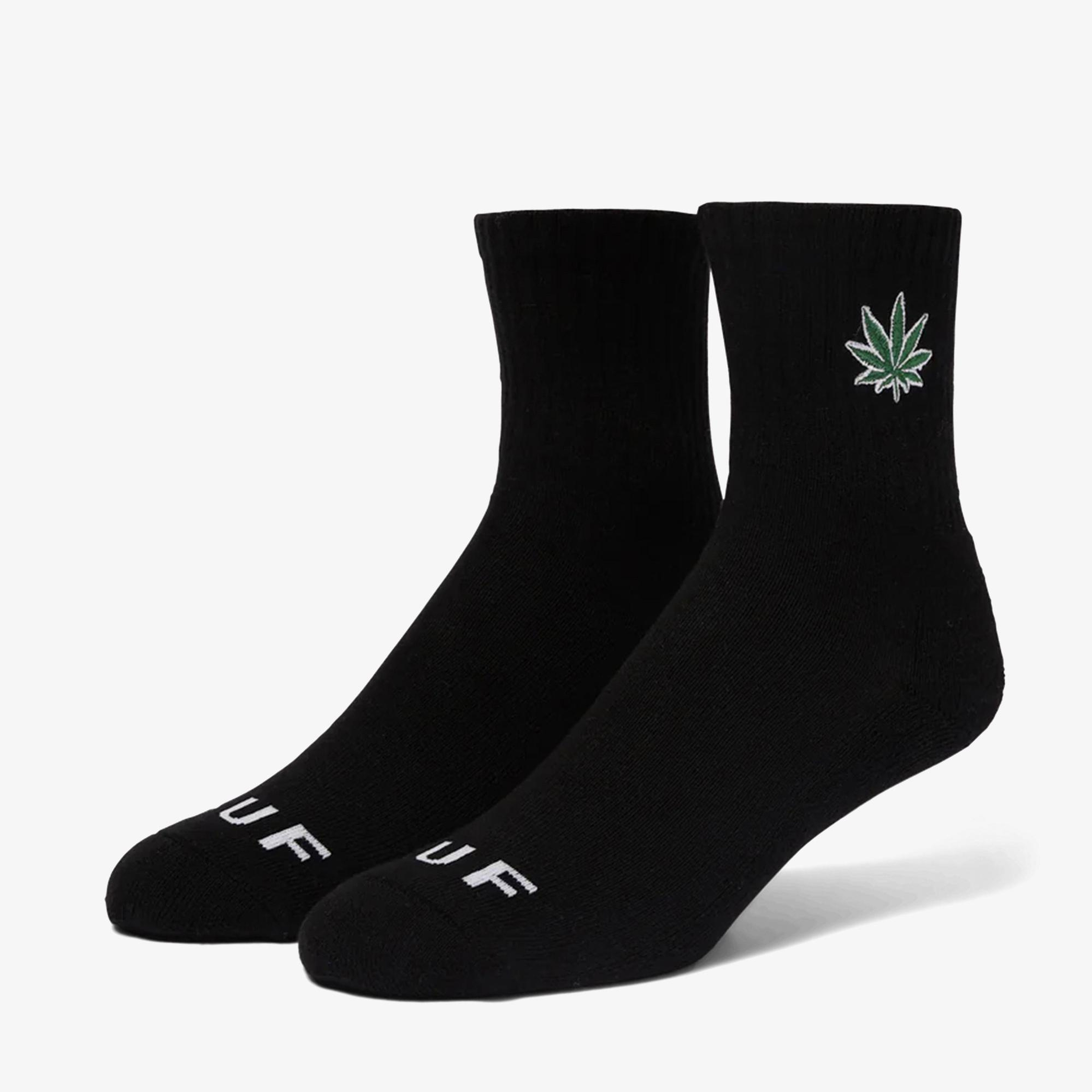 Huf Plant Life Embroidered Erkek Siyah Çorap