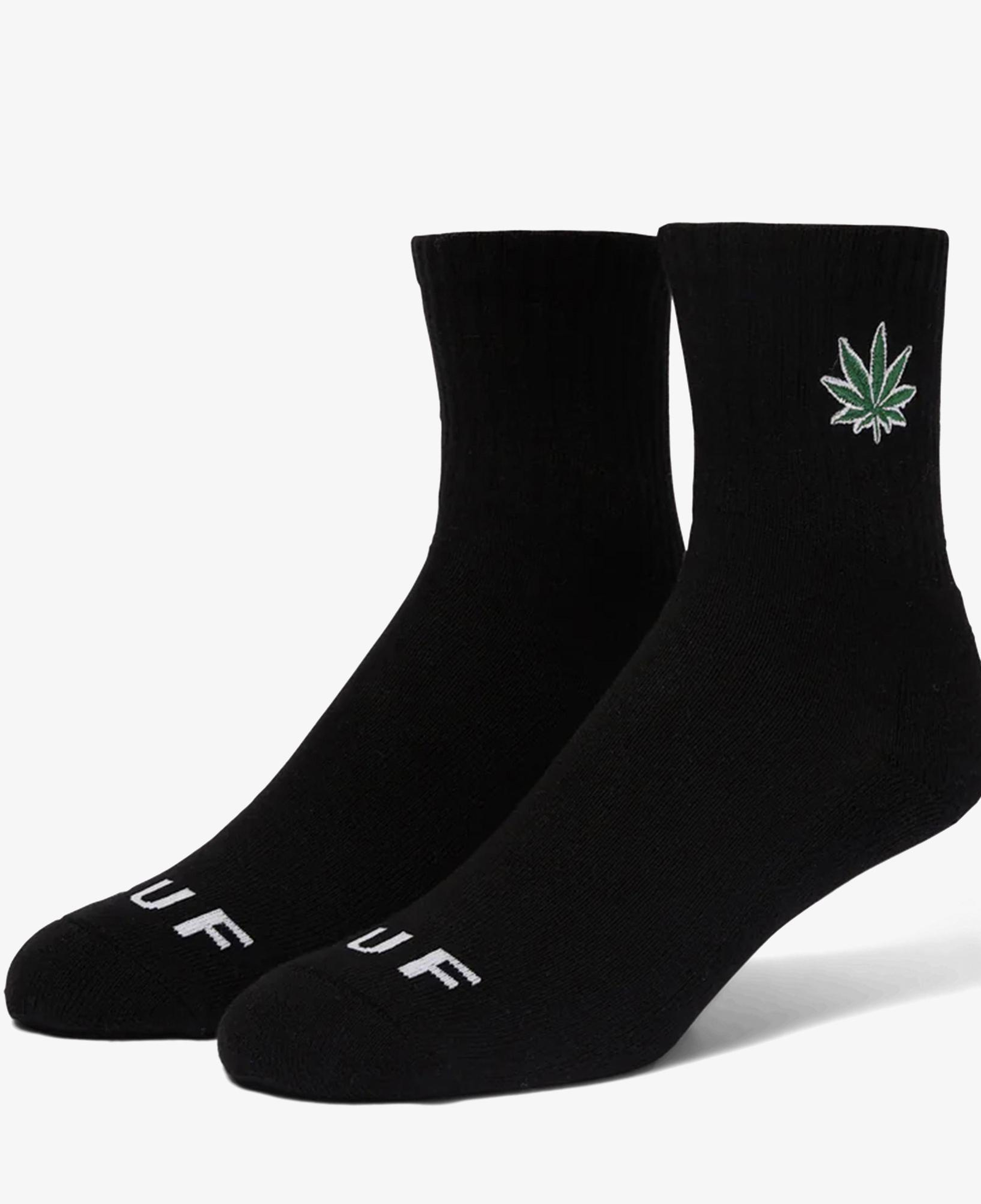 Huf Plant Life Embroidered Erkek Siyah Çorap